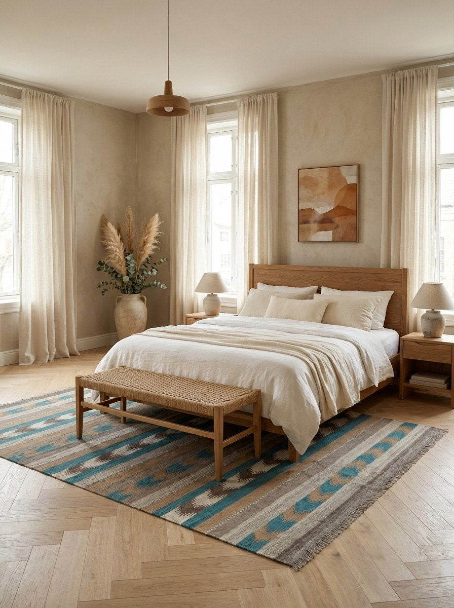 Kelim Gashgai — Handgefertigt, 300x197 cm, Bunt, 100% Virgin Wool | Detail view