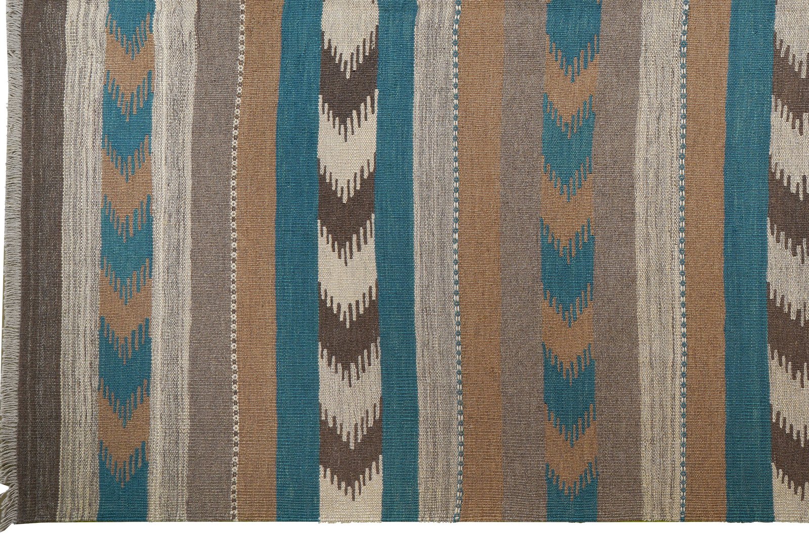Kelim Gashgai — Handmade, 197x300 cm, Blue, 100% Virgin Wool | View 3