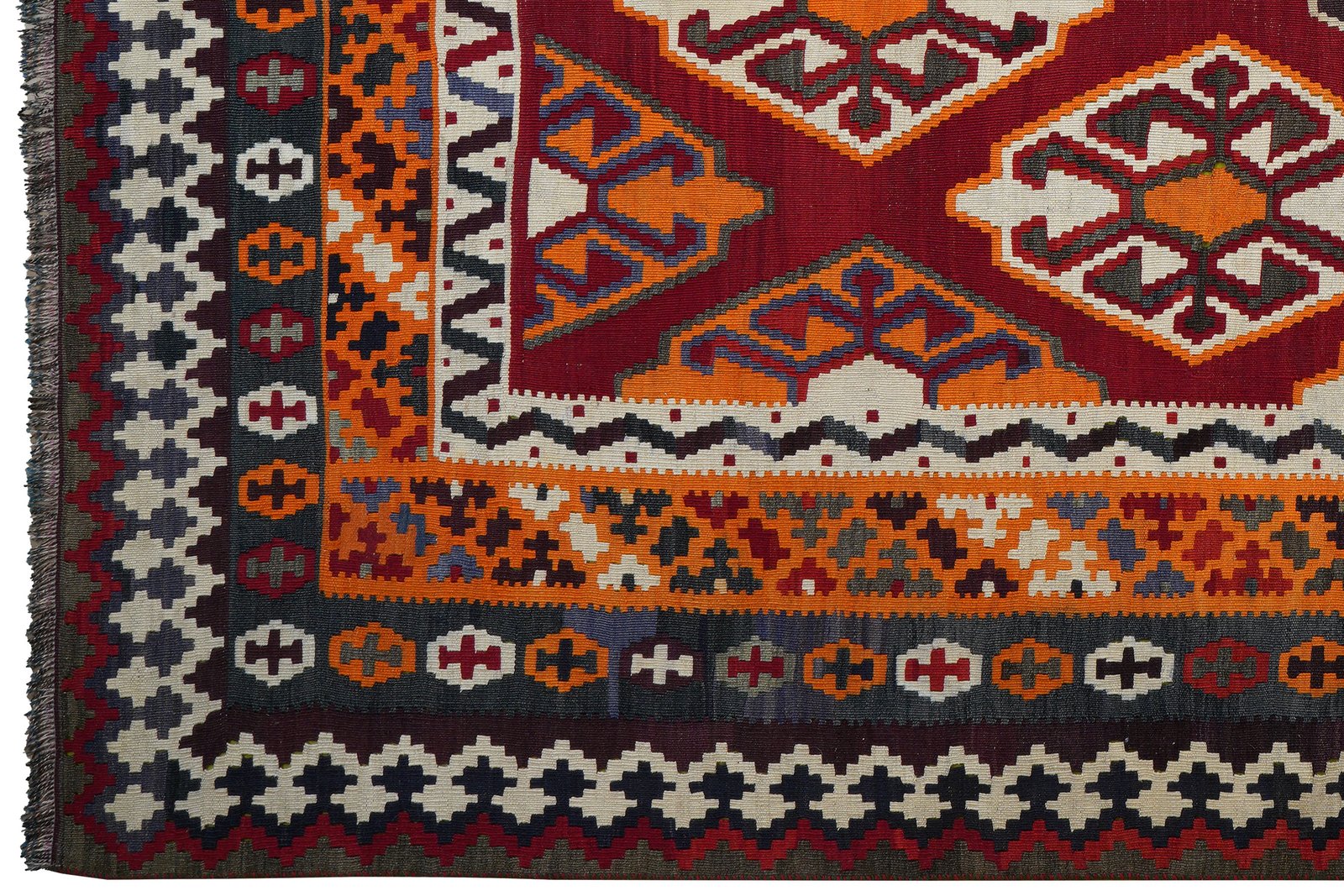 Kelim Gashgai Old — Handmade, 173x289 cm, Red, 100% Virgin Wool | View 3