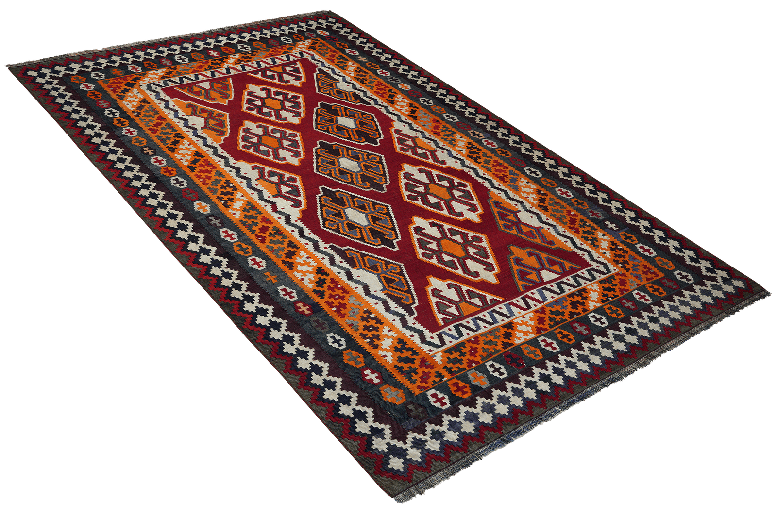Kelim Gashgai Old — Handmade, 173x289 cm, Red, 100% Virgin Wool | View 4