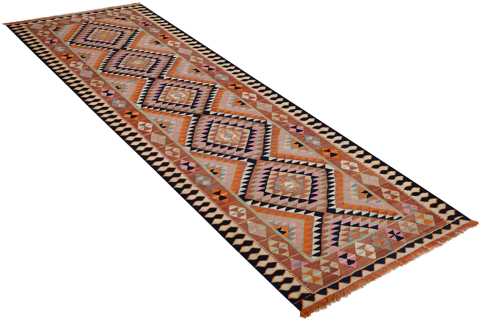 Kelim Harssin — Handgefertigt, 255x95 cm, Beige, 100% Virgin Wool | View 5