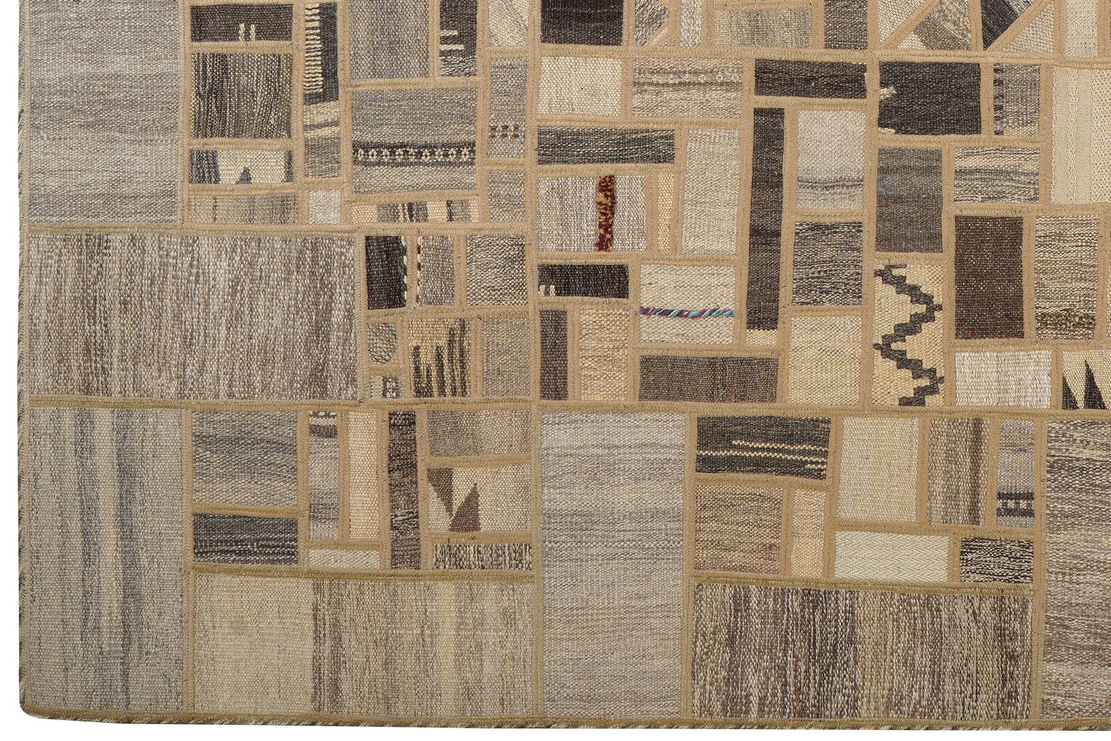 Kelim Tekkeh — Handgefertigt, 235x171 cm, Beige, 100% Virgin Wool | View 4