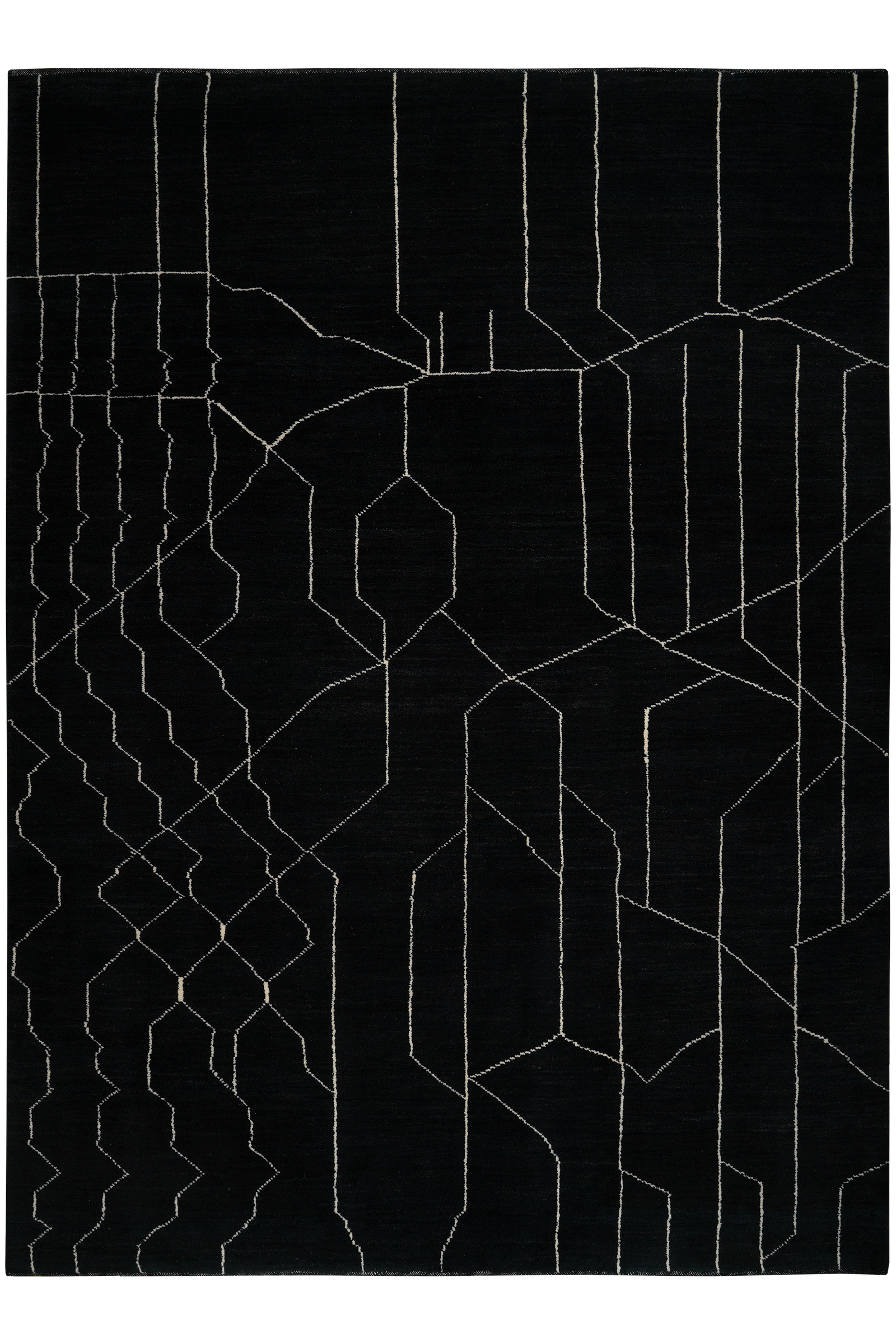 Gabbeh — Handgefertigt, 280x207 cm, Schwarz, 100% Virgin Wool | Main view