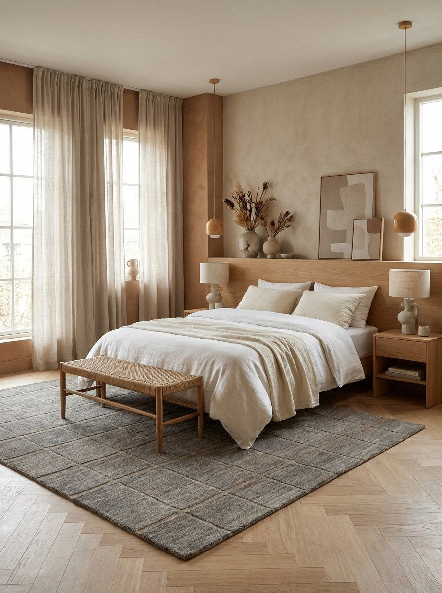 Gabbeh — Handgefertigt, 286x201 cm, Grau, 100% Virgin Wool | Detail view