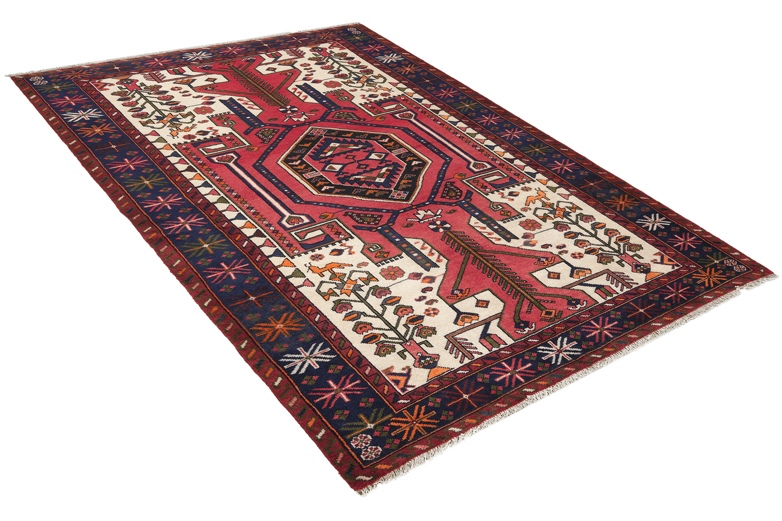 Saveh — Hand-knotted, 144x212 cm, Red, 100% Virgin Wool | View 4