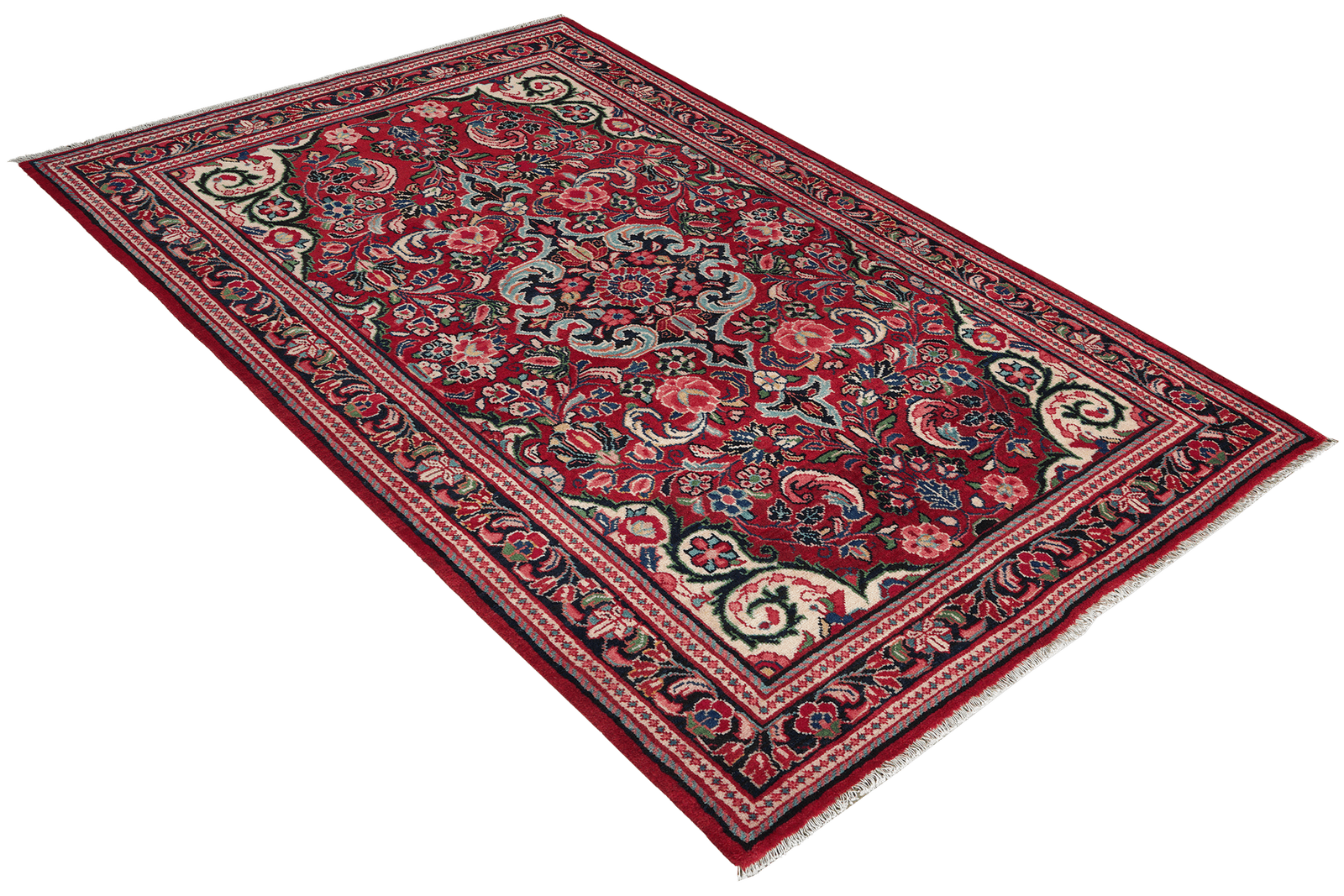 Mahal — Hand-knotted, 131x215 cm, Red, 100% Virgin Wool | View 4