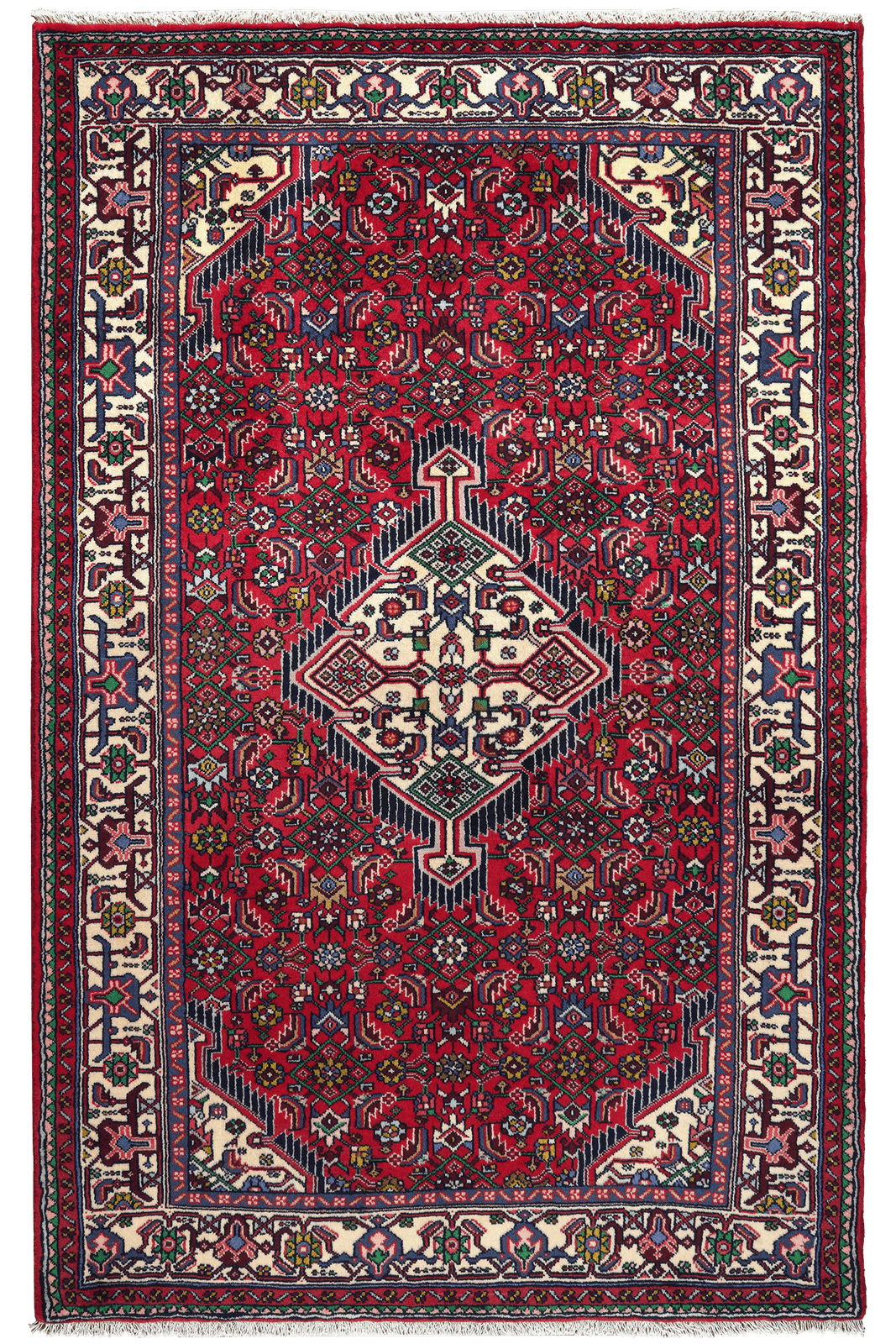 Assadabad — Hand-knotted, 122x192 cm, Red, 100% Virgin Wool | Main view