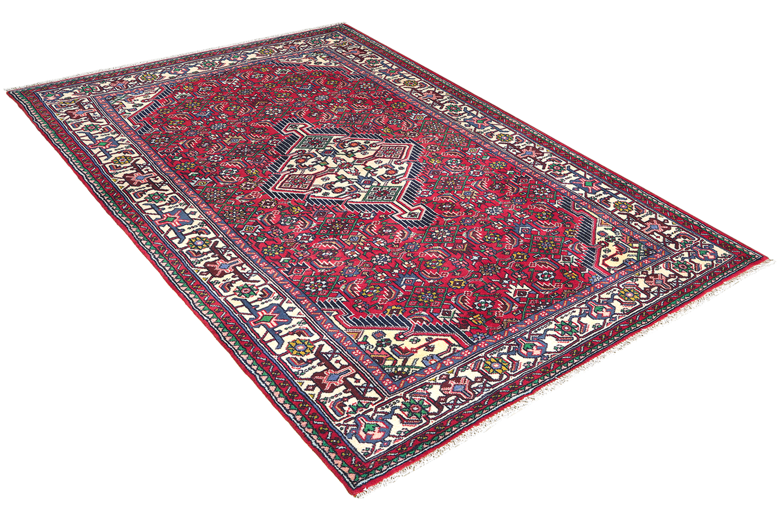 Assadabad — Hand-knotted, 122x192 cm, Red, 100% Virgin Wool | View 4
