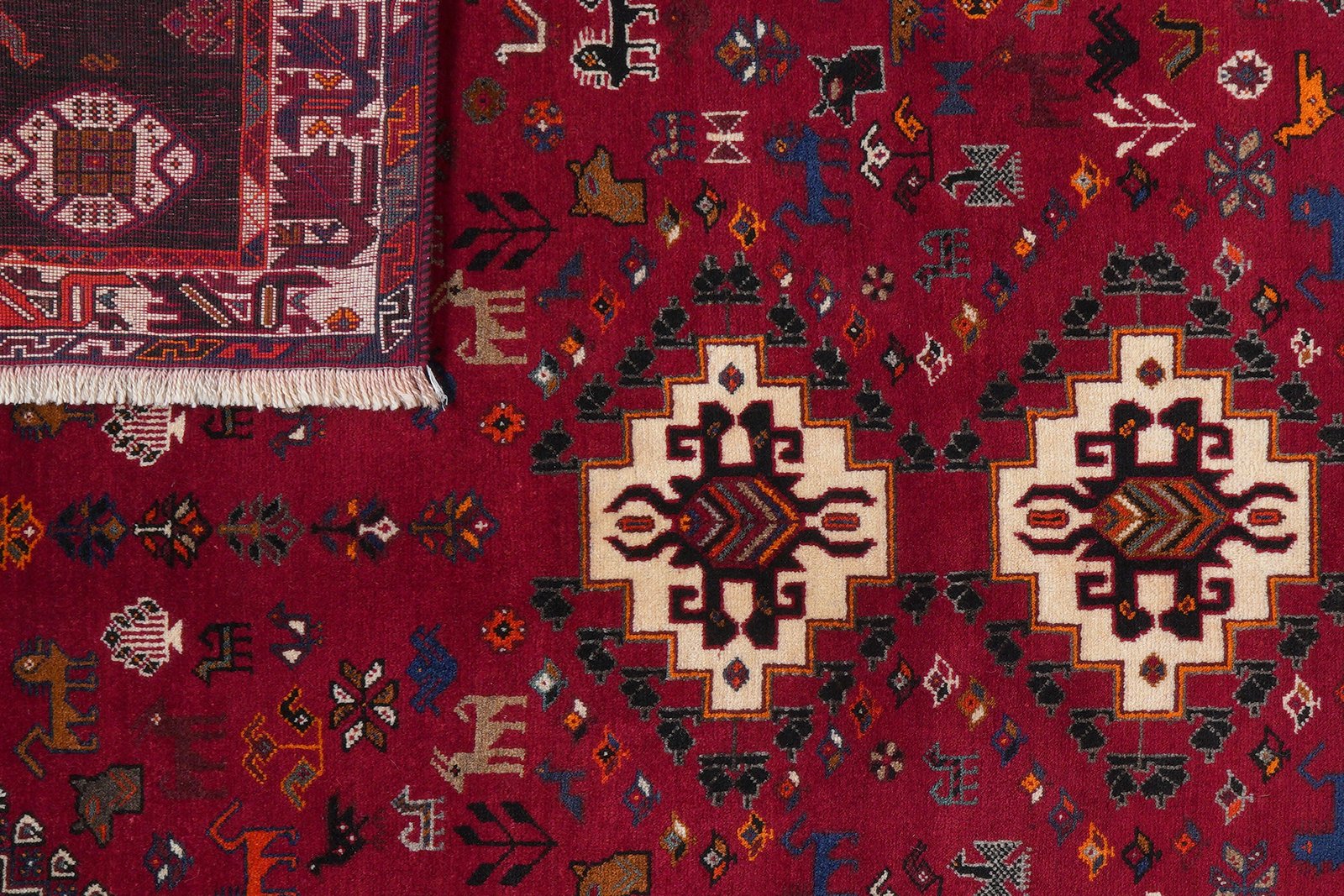 Gashgai — Hand-knotted, 168x266 cm, Red, 100% Virgin Wool | View 7