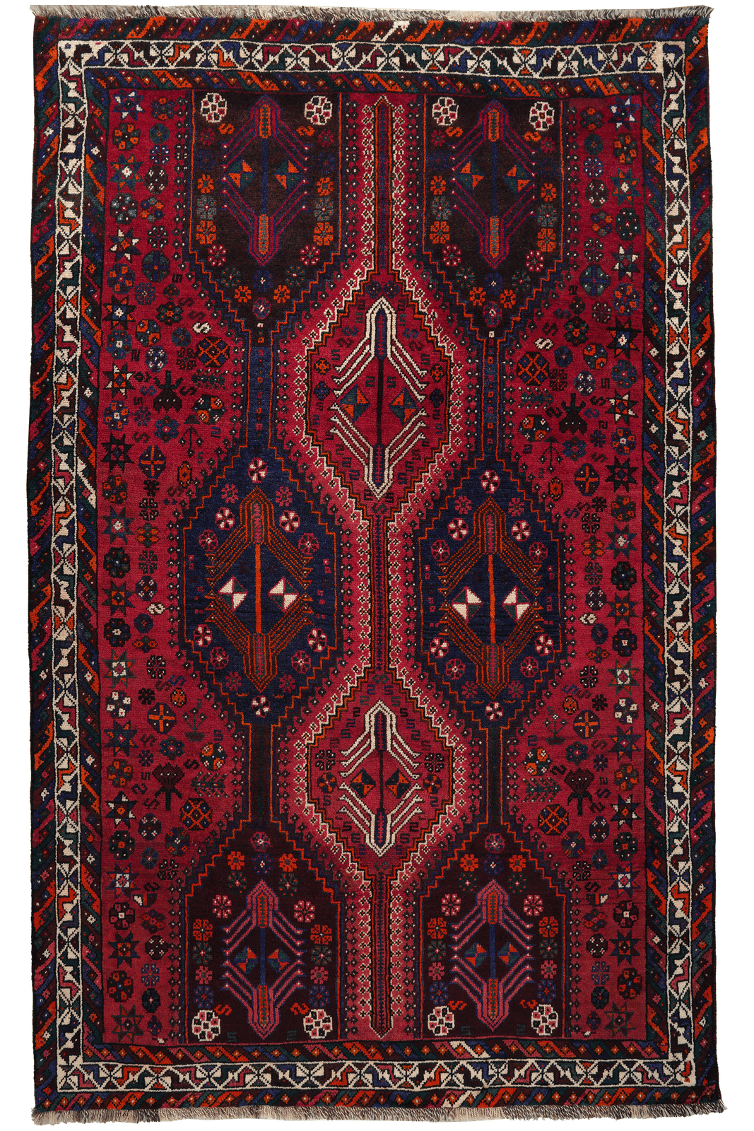 Shiraz — Hand-knotted, 154x246 cm, Red, 100% Virgin Wool | Main view