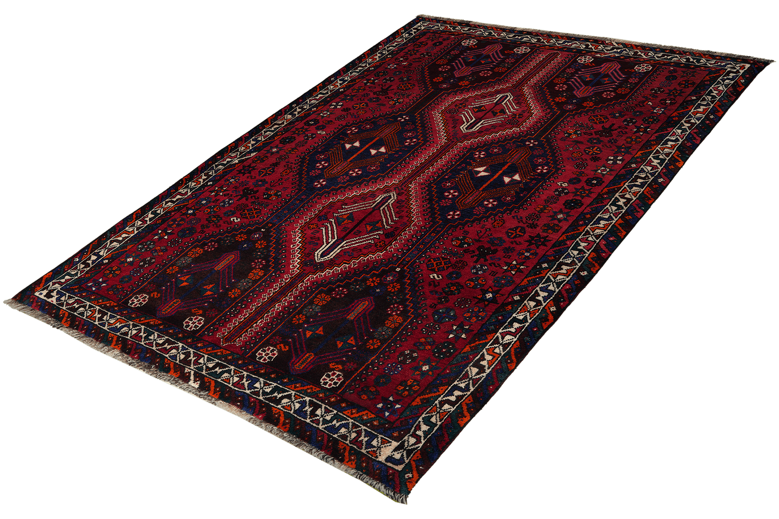 Shiraz — Hand-knotted, 154x246 cm, Red, 100% Virgin Wool | View 5