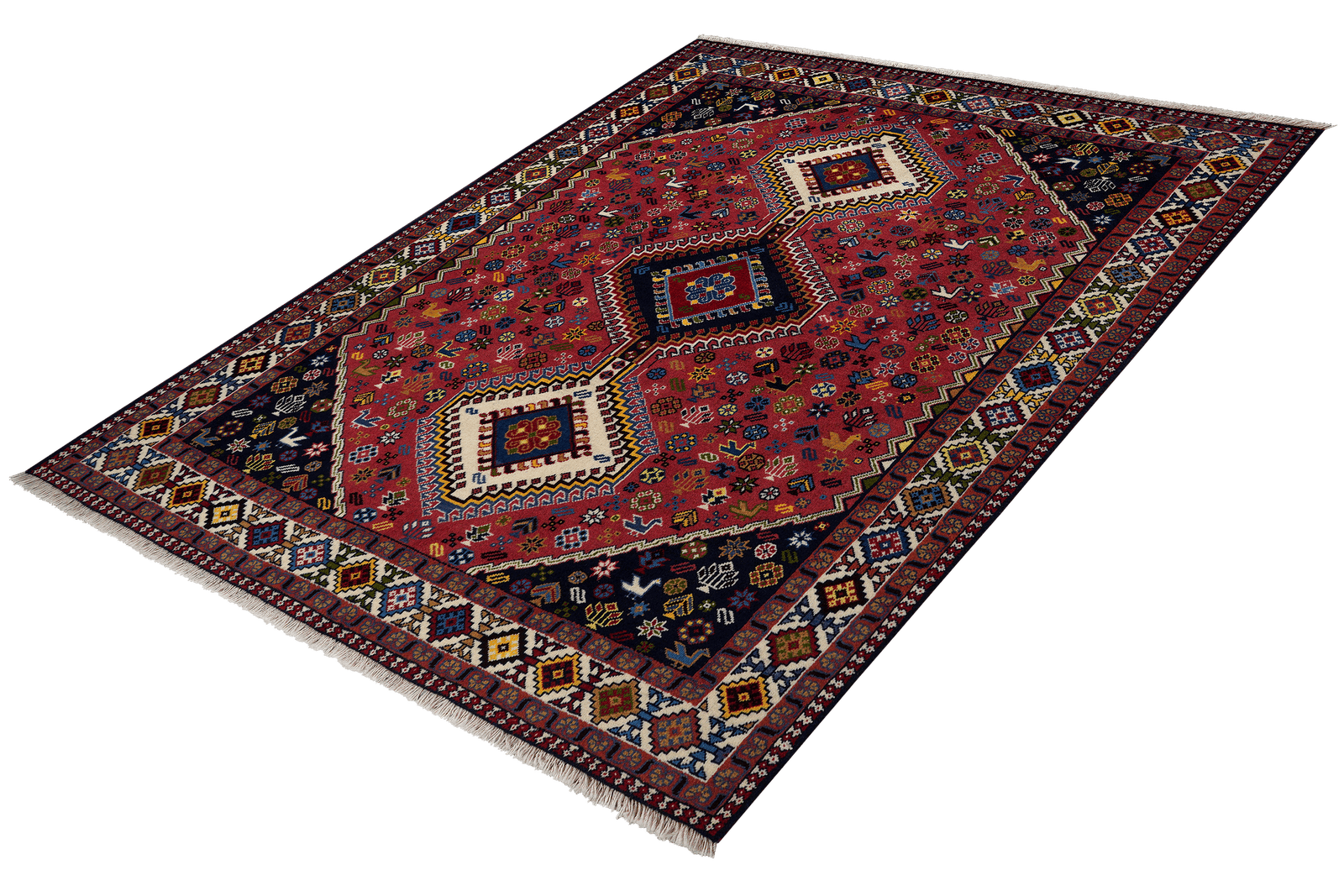 Yalameh — Hand-knotted, 152x196 cm, Red, 100% Virgin Wool | View 5