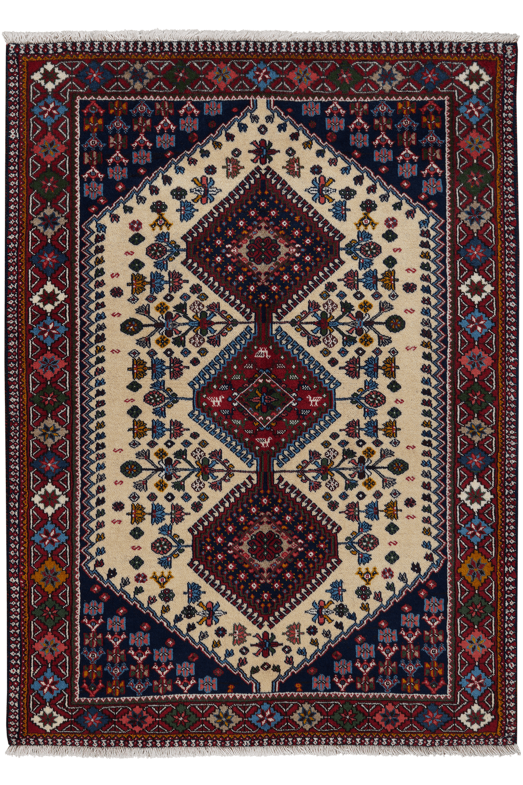 Yalameh — Hand-knotted, 113x155 cm, Beige, 100% Virgin Wool | Main view