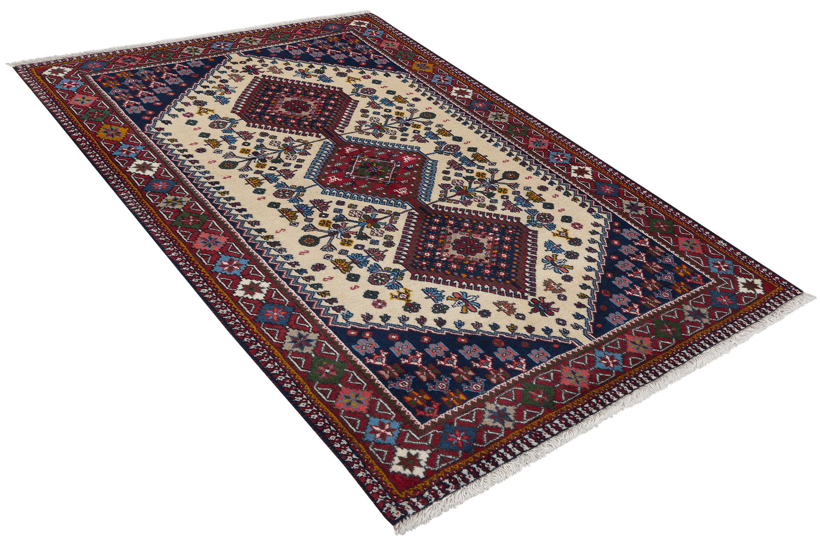 Yalameh — Hand-knotted, 113x155 cm, Beige, 100% Virgin Wool | View 4