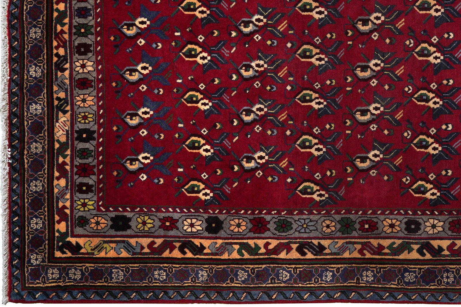 Afshar — Hand-knotted, 198x296 cm, Red, 100% Virgin Wool | View 3