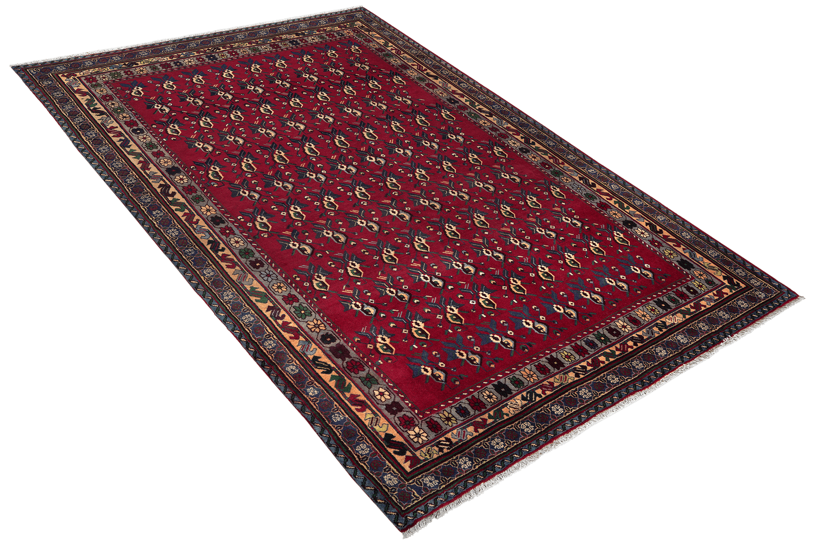 Afshar — Hand-knotted, 198x296 cm, Red, 100% Virgin Wool | View 4