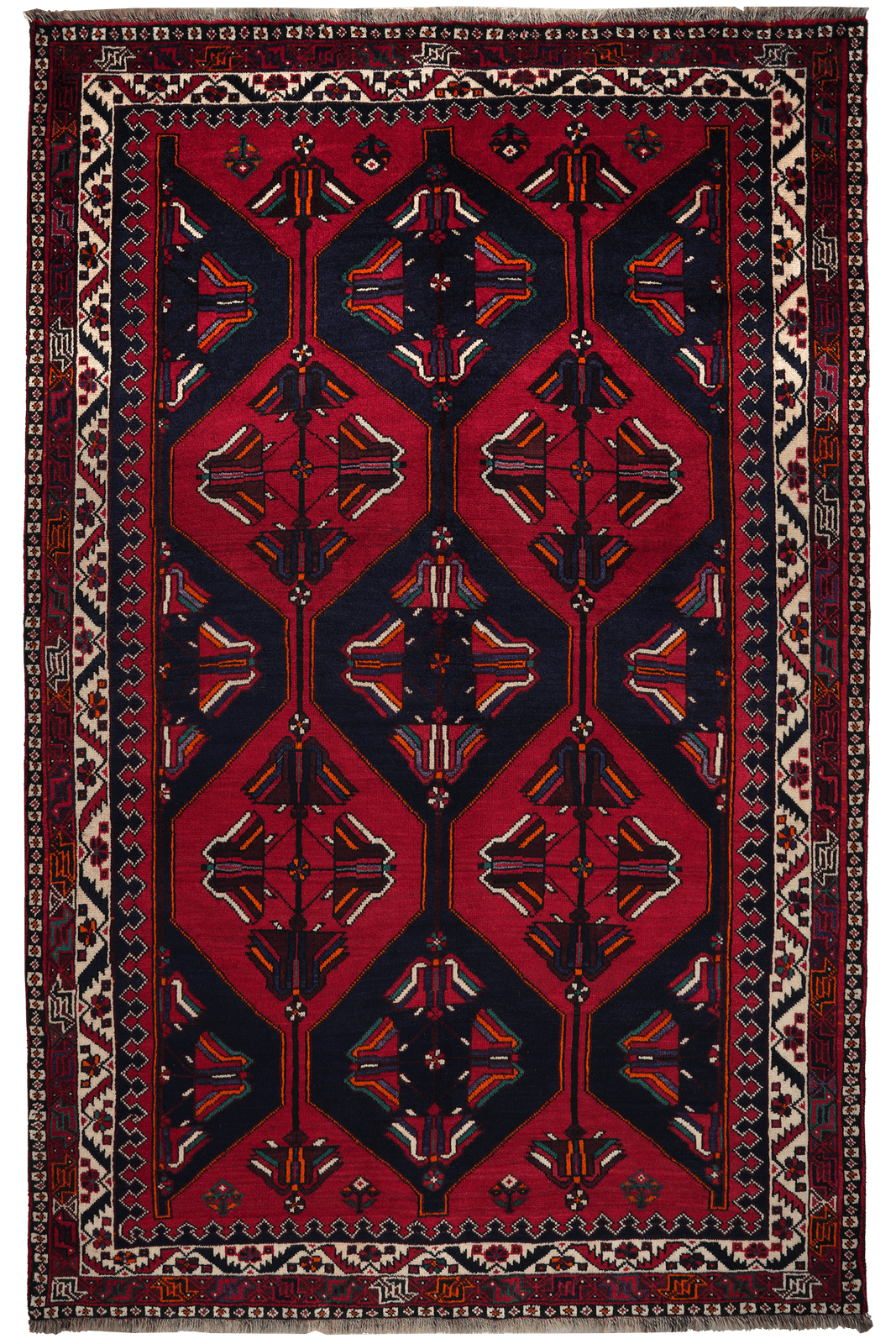 Shiraz — Hand-knotted, 180x277 cm, Blue, 100% Virgin Wool | Main view