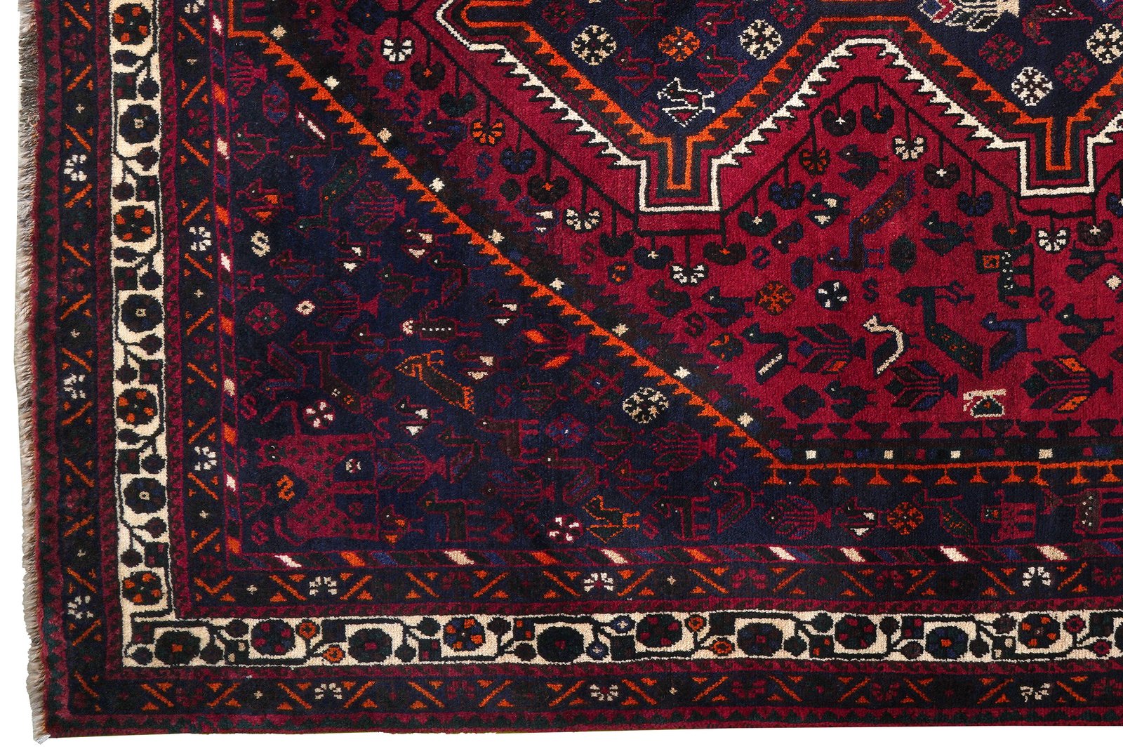 Gashgai — Hand-knotted, 206x297 cm, Red, 100% Virgin Wool | View 3