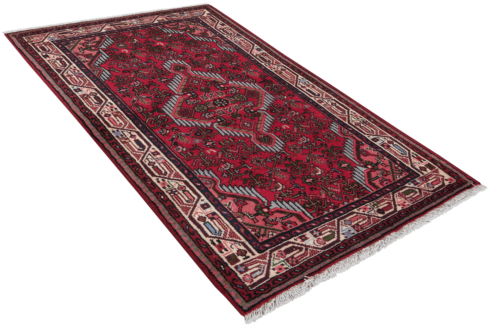 Assadabad — Hand-knotted, 74x124 cm, Red, 100% Virgin Wool | View 4