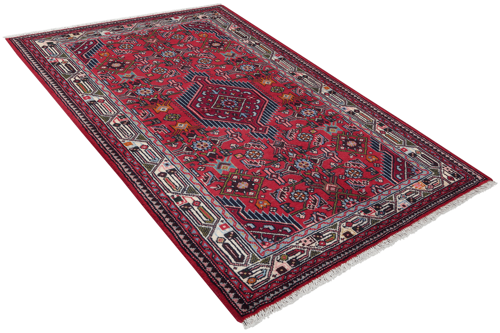 Assadabad — Hand-knotted, 103x154 cm, Red, 100% Virgin Wool | View 4