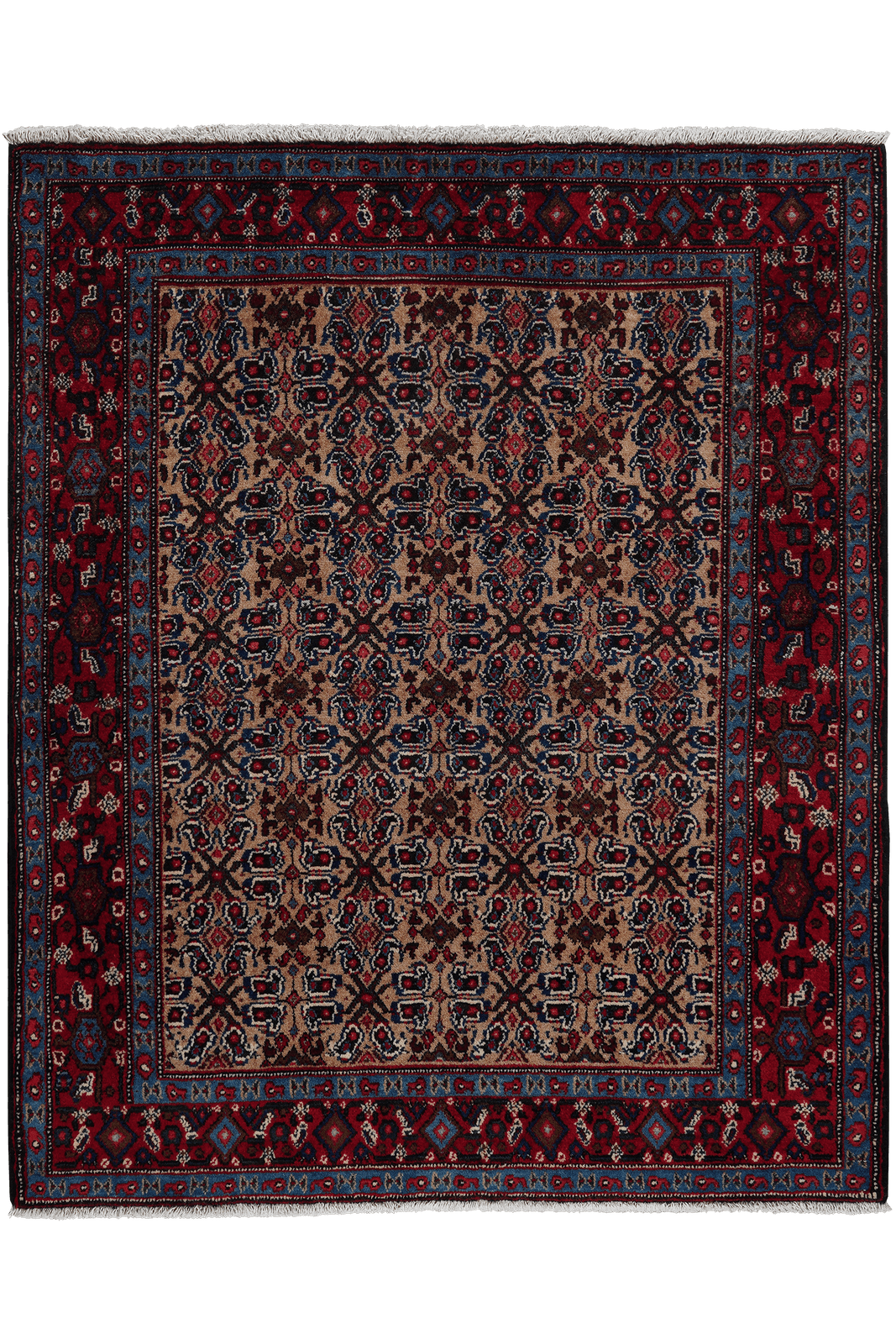 Senneh — Hand-knotted, 119x143 cm, Beige, 100% Virgin Wool | Main view