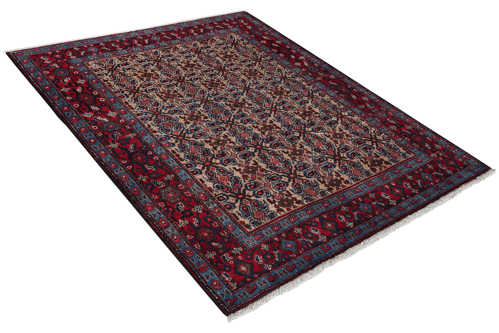 Senneh — Hand-knotted, 119x143 cm, Beige, 100% Virgin Wool | View 4