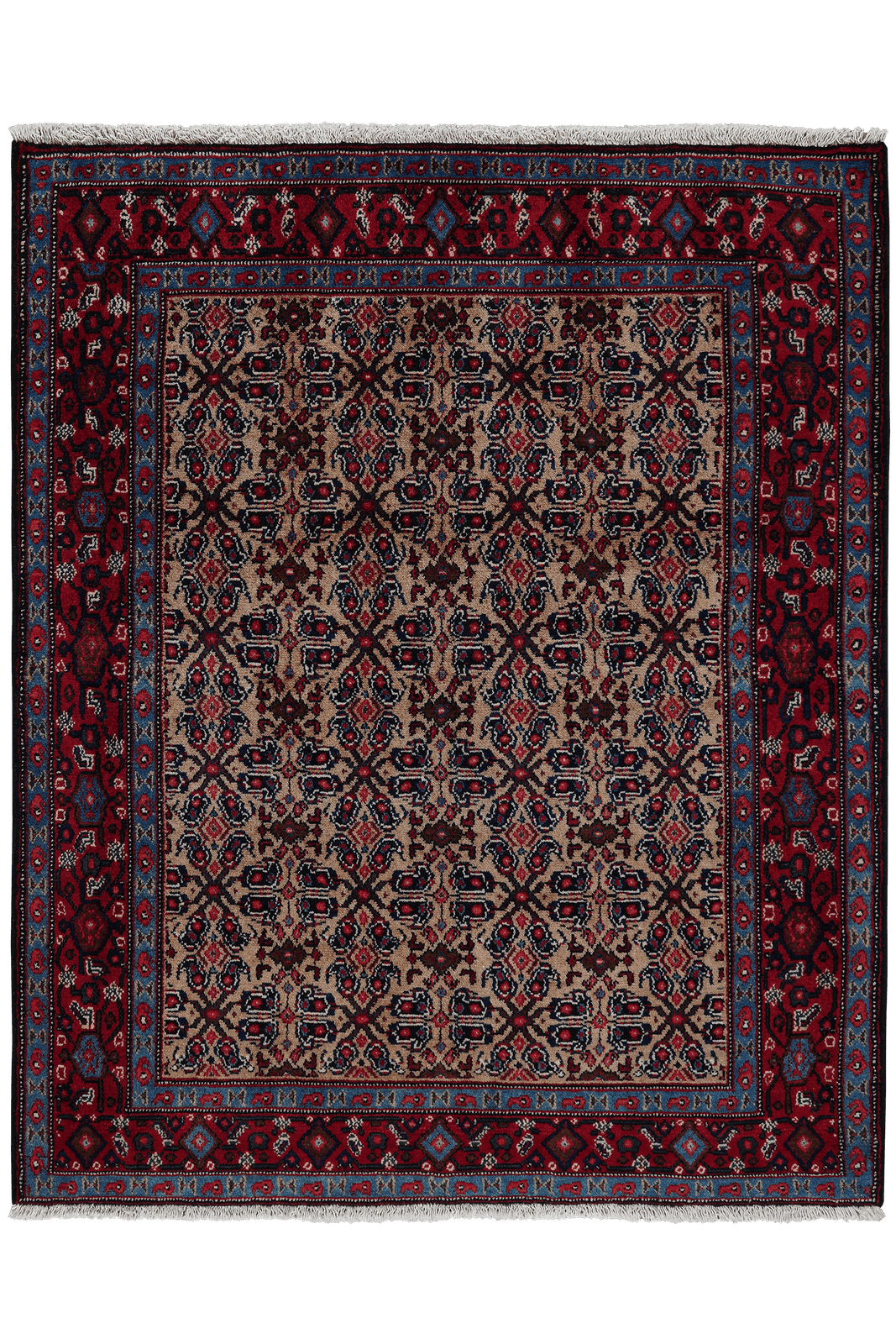 Senneh — Hand-knotted, 119x144 cm, Beige, 100% Virgin Wool | Main view