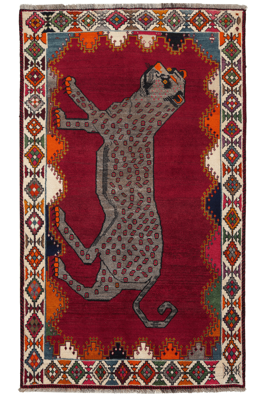 Gashgai — Hand-knotted, 125x214 cm, Red, 100% Virgin Wool | Main view