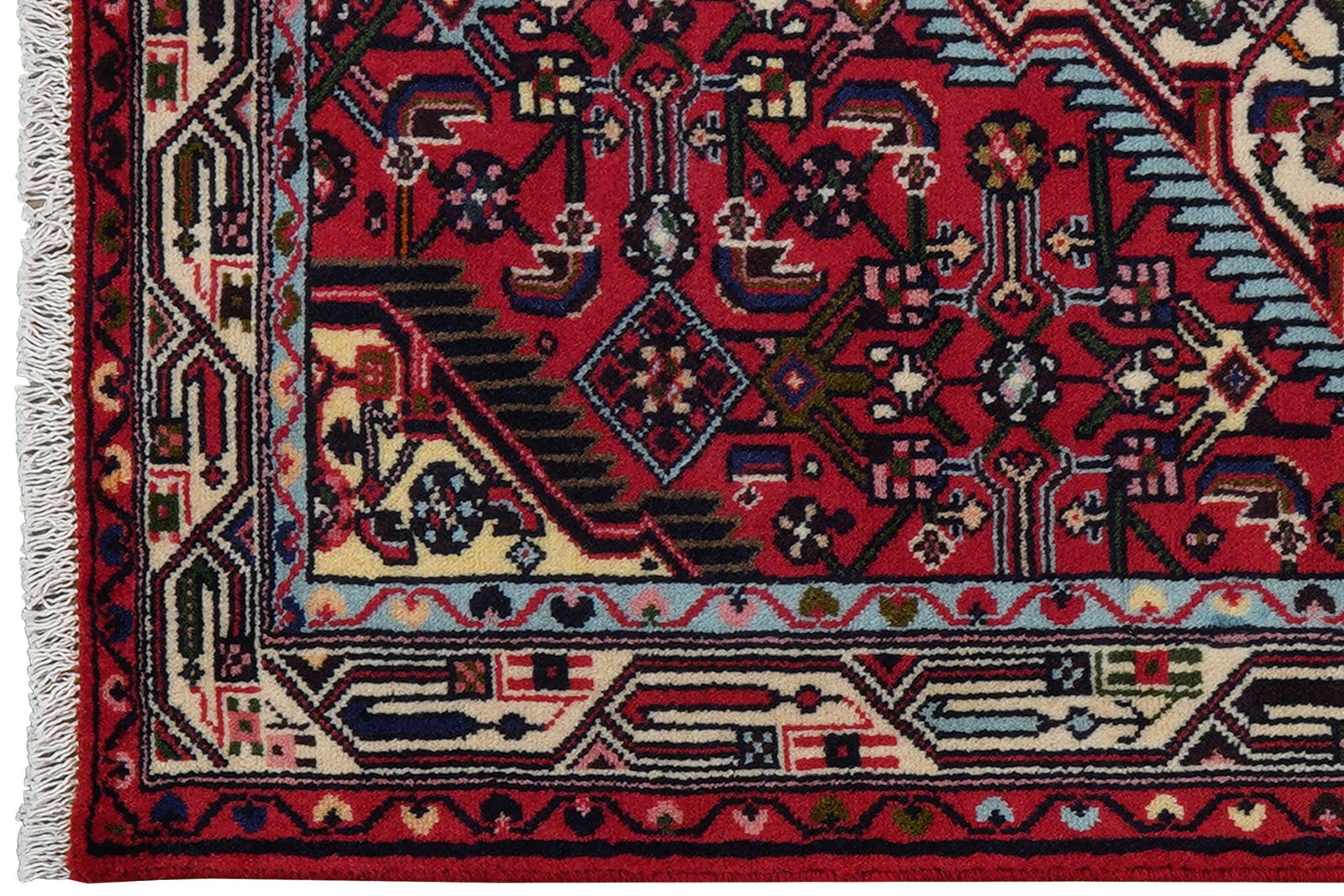 Assadabad — Hand-knotted, 81x136 cm, Red, 100% Virgin Wool | View 3