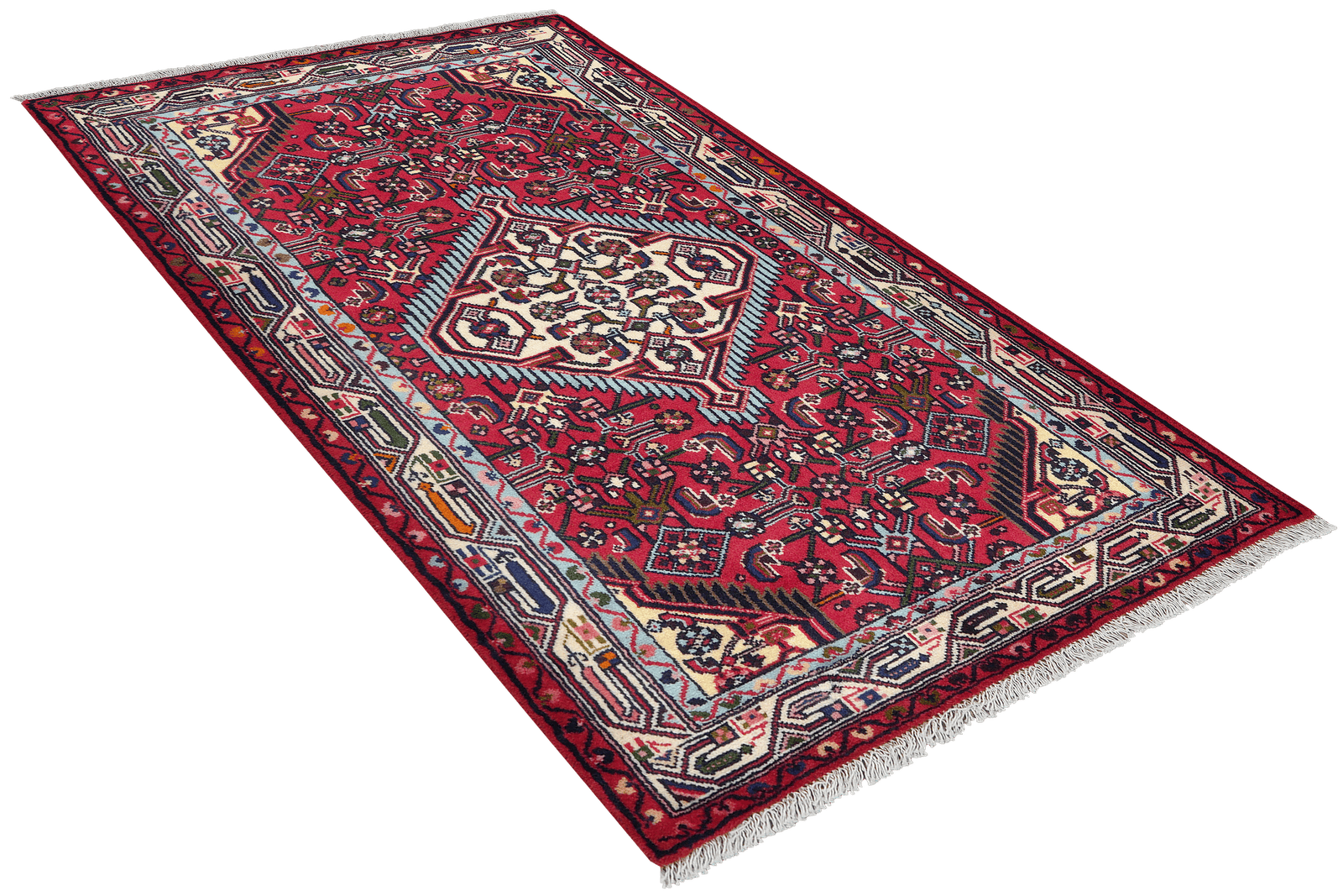Assadabad — Hand-knotted, 81x136 cm, Red, 100% Virgin Wool | View 4