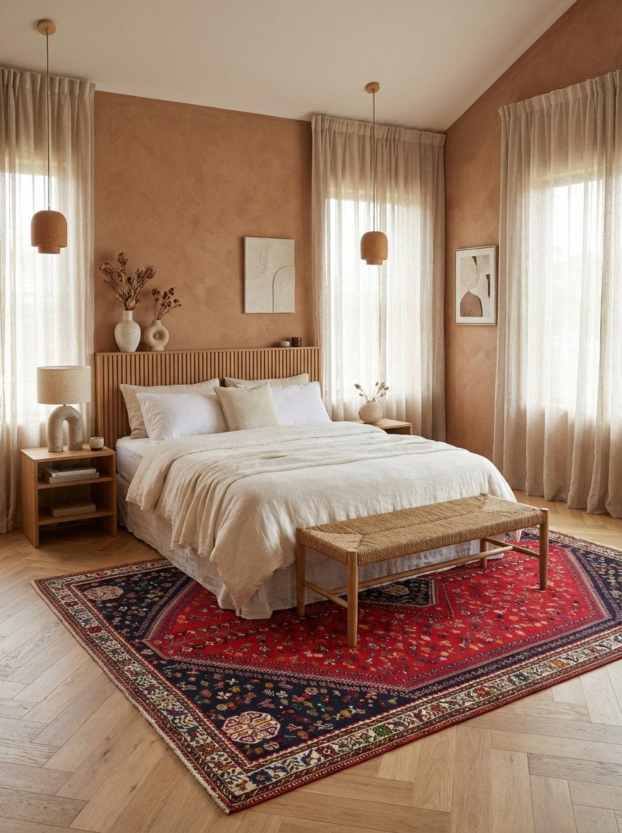 Gashgai — Handgefertigt, 325x212 cm, Beige, 100% Virgin Wool | Detail view