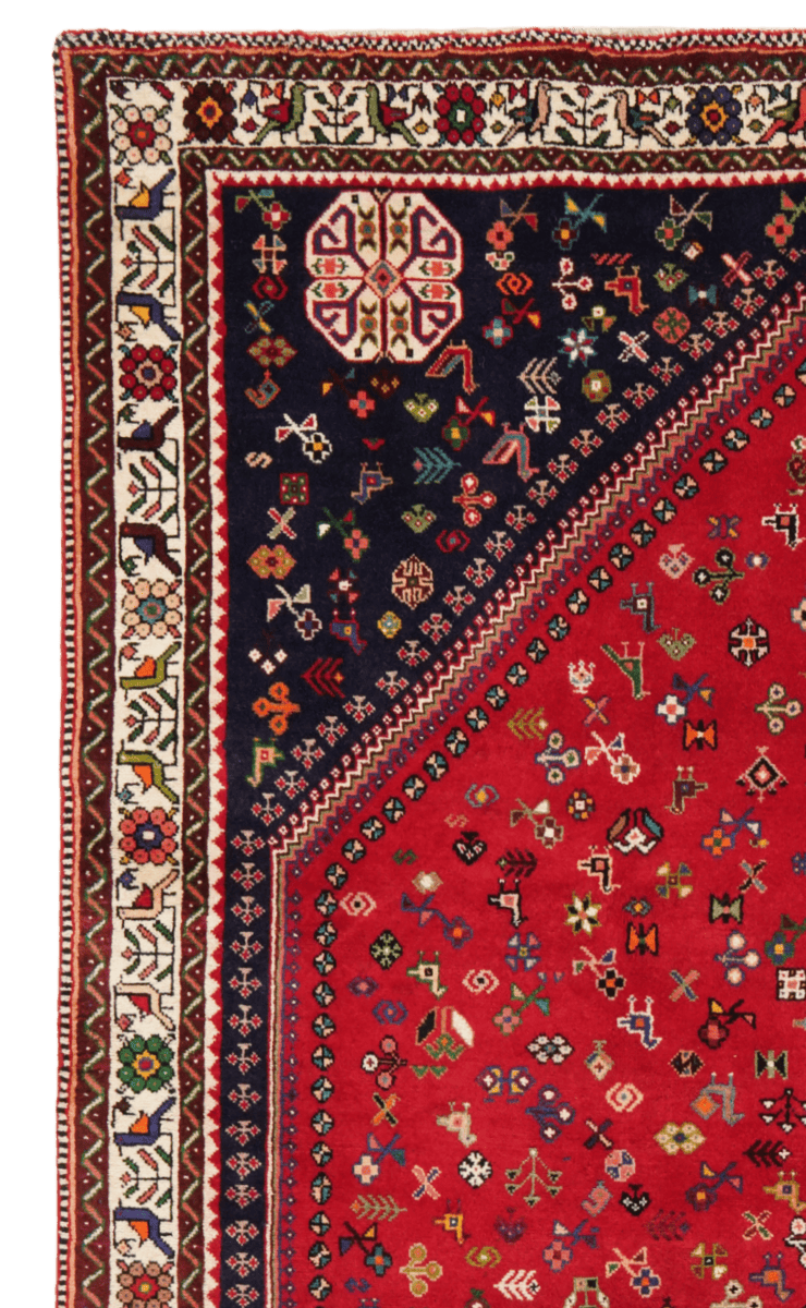 Gashgai — Hand-knotted, 212x325 cm, Red, 100% Virgin Wool | View 3