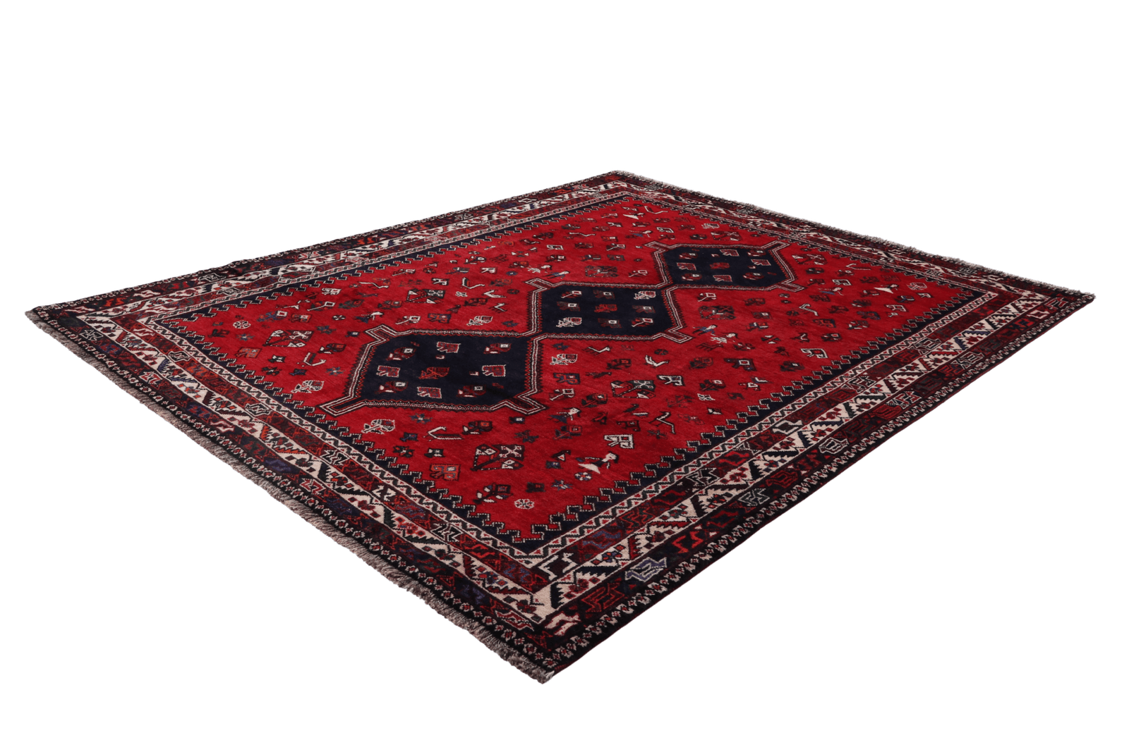 Shiraz — Hand-knotted, 221x302 cm, Red, 100% Virgin Wool | View 6