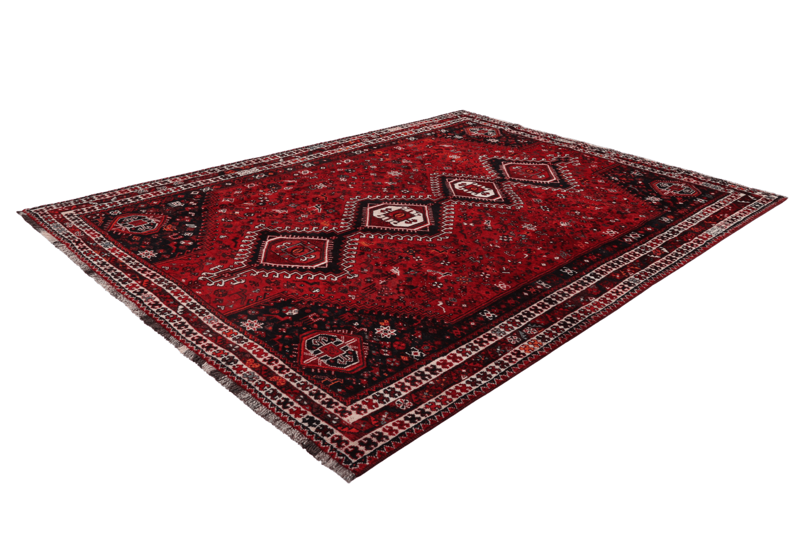 Shiraz — Hand-knotted, 227x318 cm, Red, 100% Virgin Wool | View 6