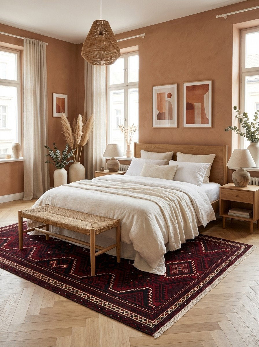 Lori — Handgefertigt, 313x214 cm, Beige, 100% Virgin Wool | Detail view