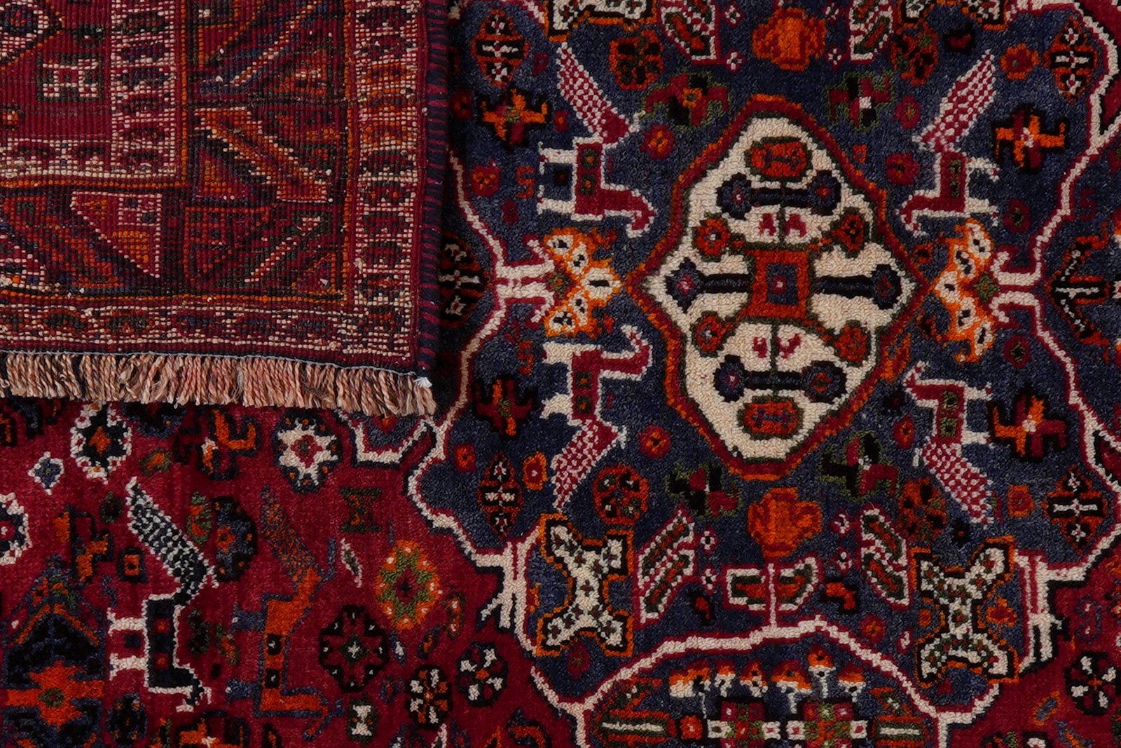 Gashgai — Hand-knotted, 110x161 cm, Red, 100% Virgin Wool | View 7