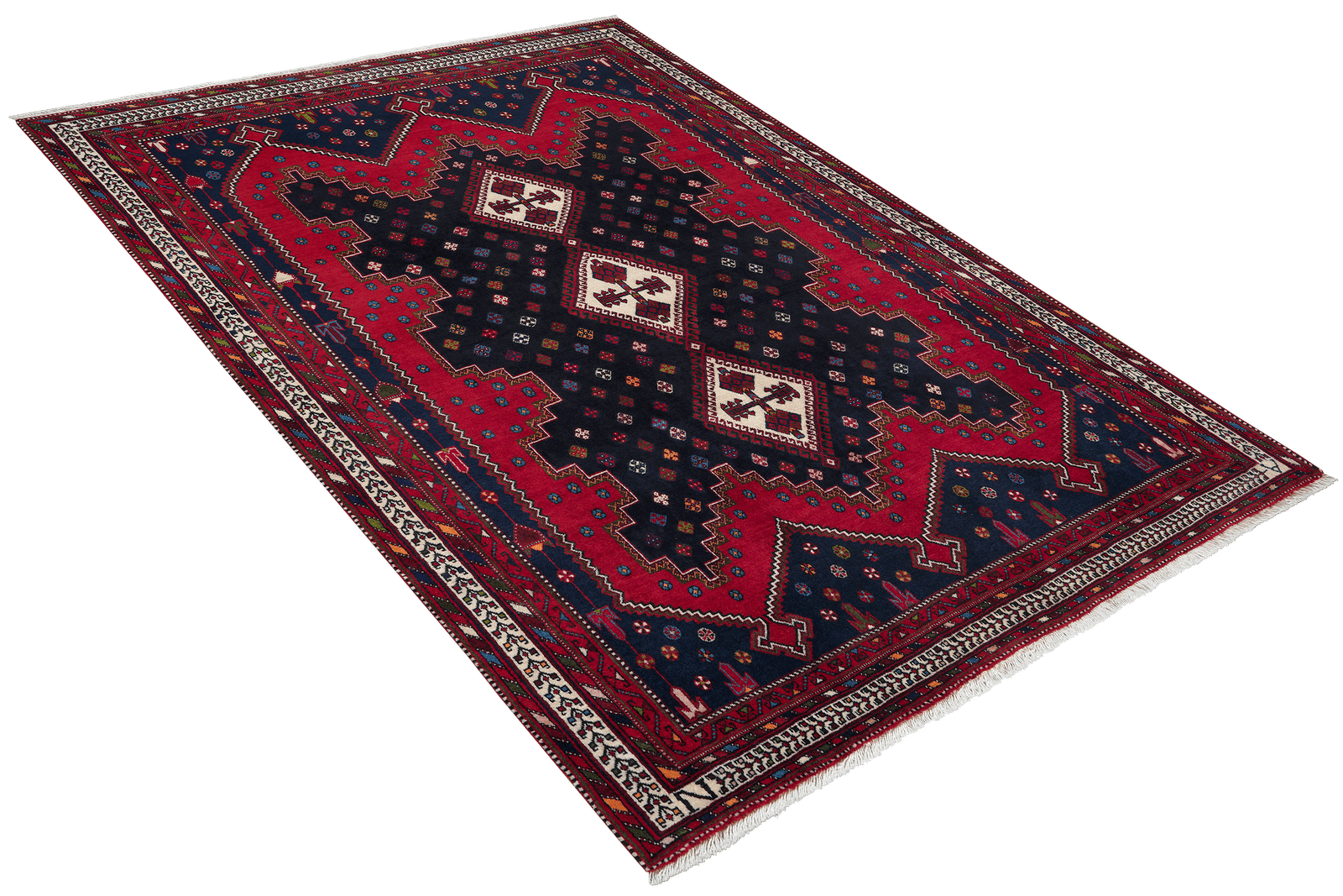 Afshar — Hand-knotted, 164x226 cm, Blue, 100% Virgin Wool | View 4
