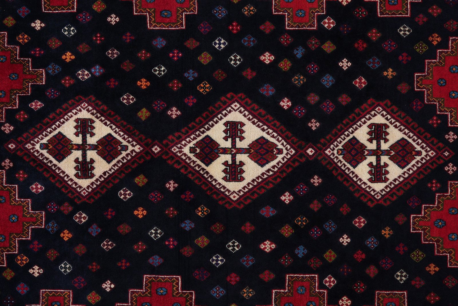 Afshar — Hand-knotted, 164x226 cm, Blue, 100% Virgin Wool | View 6