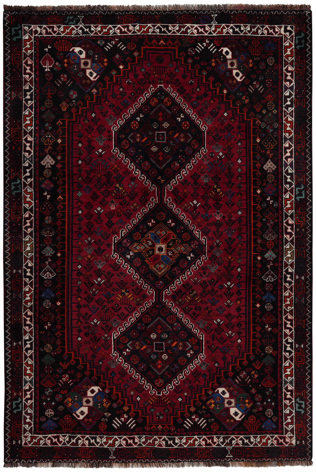 Gashgai — Hand-knotted, 172x255 cm, Red, 100% Virgin Wool | Main view