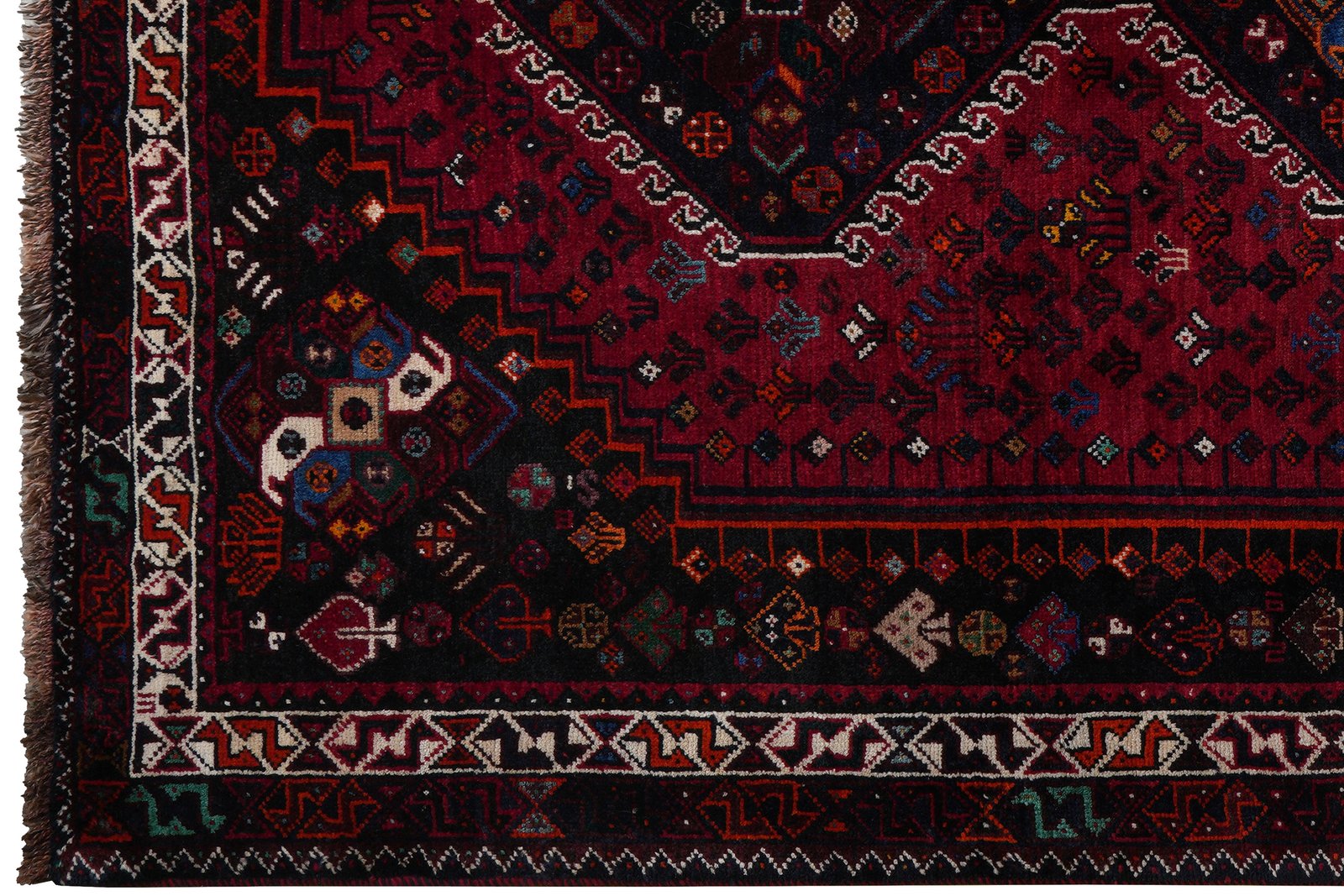 Gashgai — Hand-knotted, 172x255 cm, Red, 100% Virgin Wool | View 3