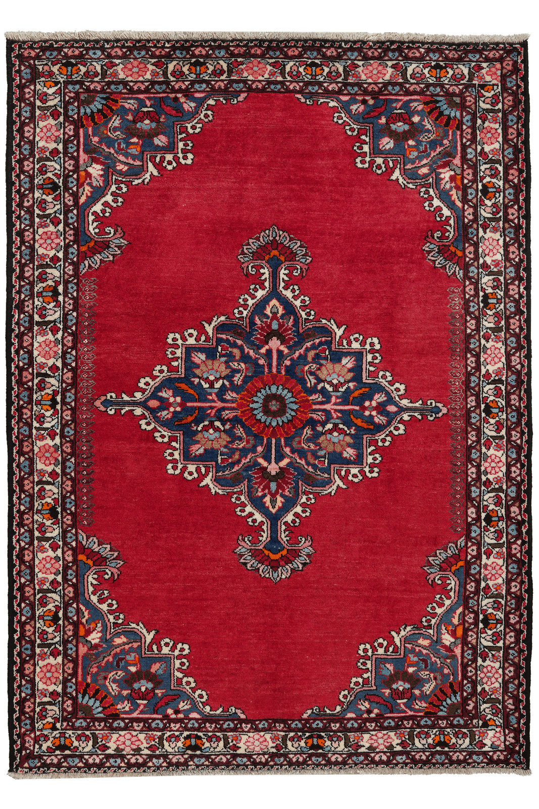 Roudbar — Hand-knotted, 125x176 cm, Red, 100% Virgin Wool | Main view
