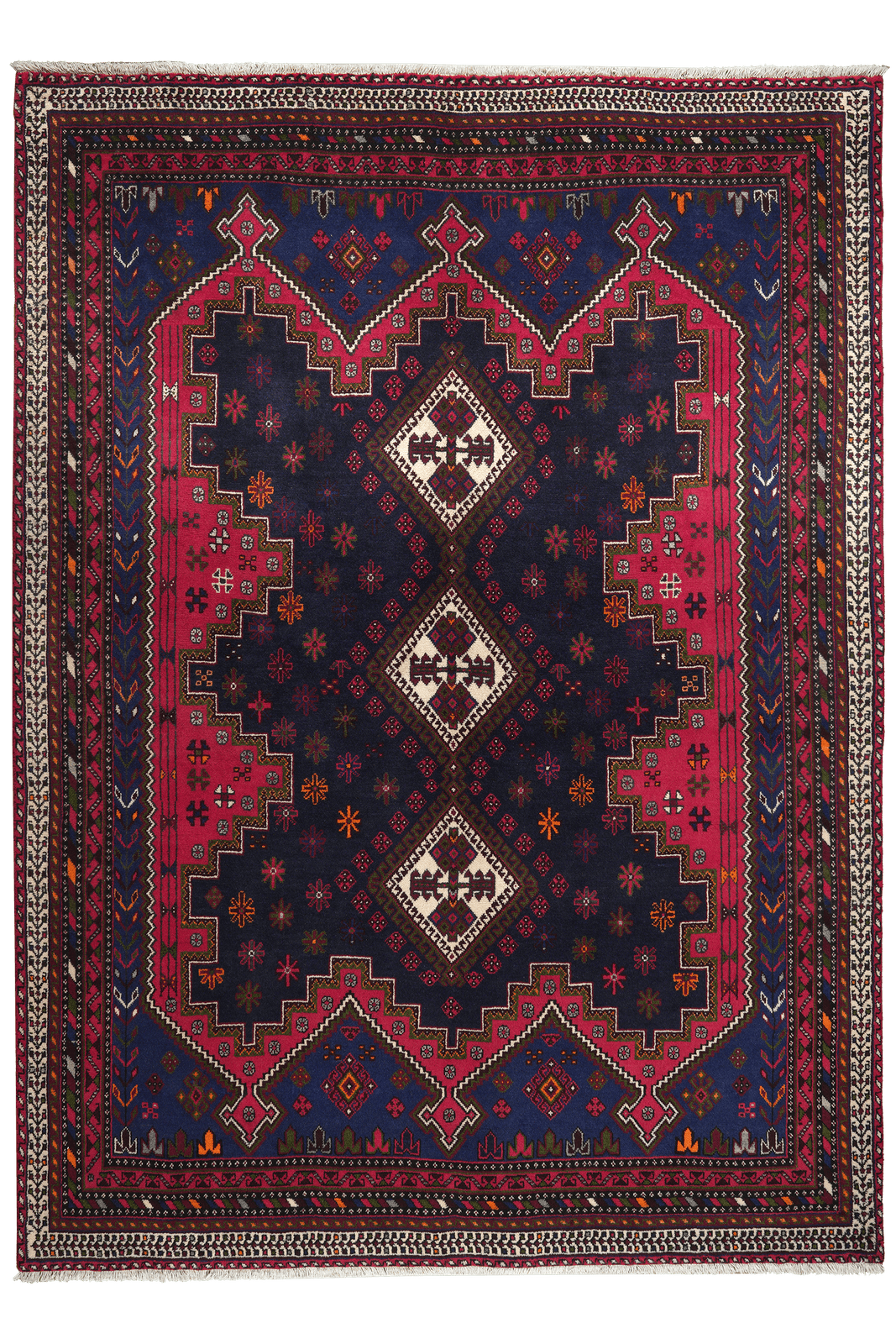 Afshar — Hand-knotted, 174x242 cm, Blue, 100% Virgin Wool | Main view