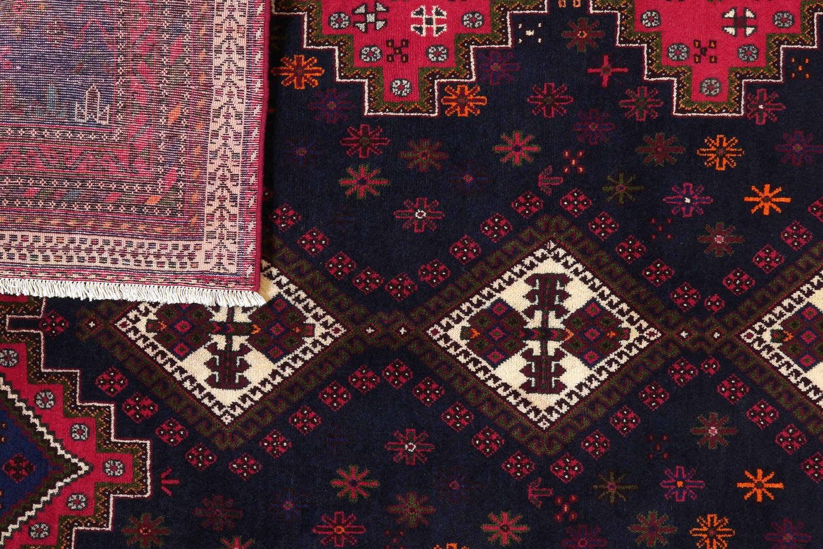 Afshar — Hand-knotted, 174x242 cm, Blue, 100% Virgin Wool | View 7