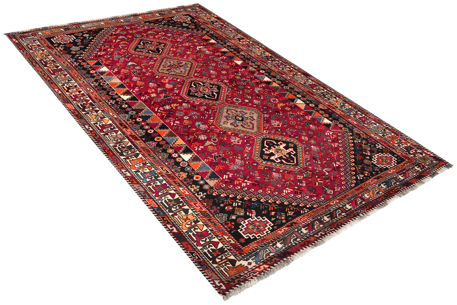 Gashgai — Hand-knotted, 162x260 cm, Red, 100% Virgin Wool | View 4