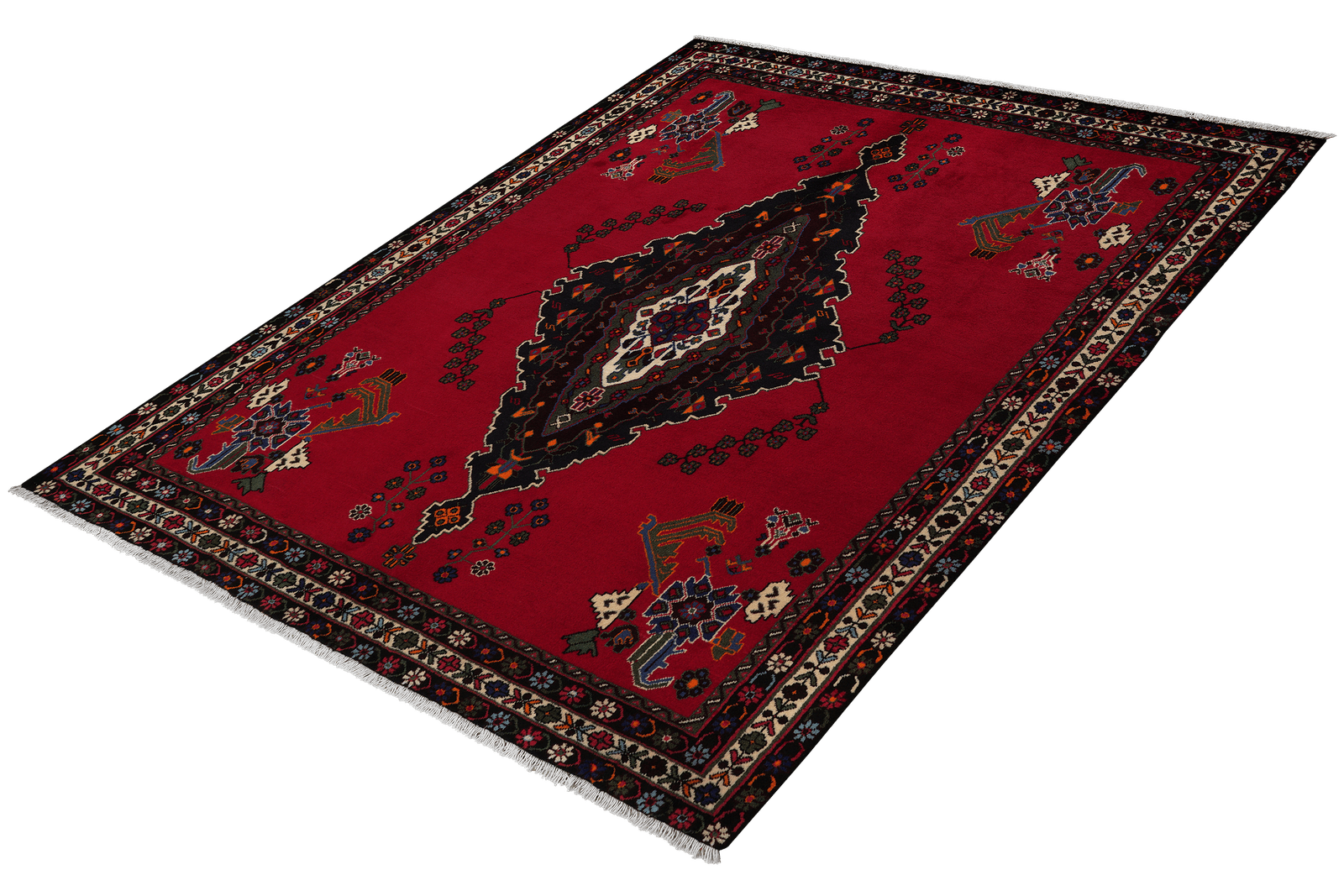 Afshar — Hand-knotted, 164x216 cm, Red, 100% Virgin Wool | View 5