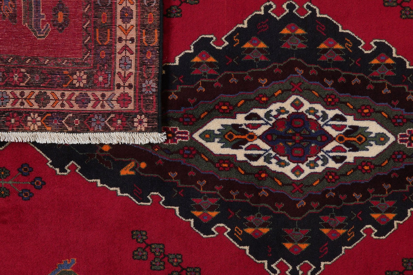Afshar — Hand-knotted, 164x216 cm, Red, 100% Virgin Wool | View 7