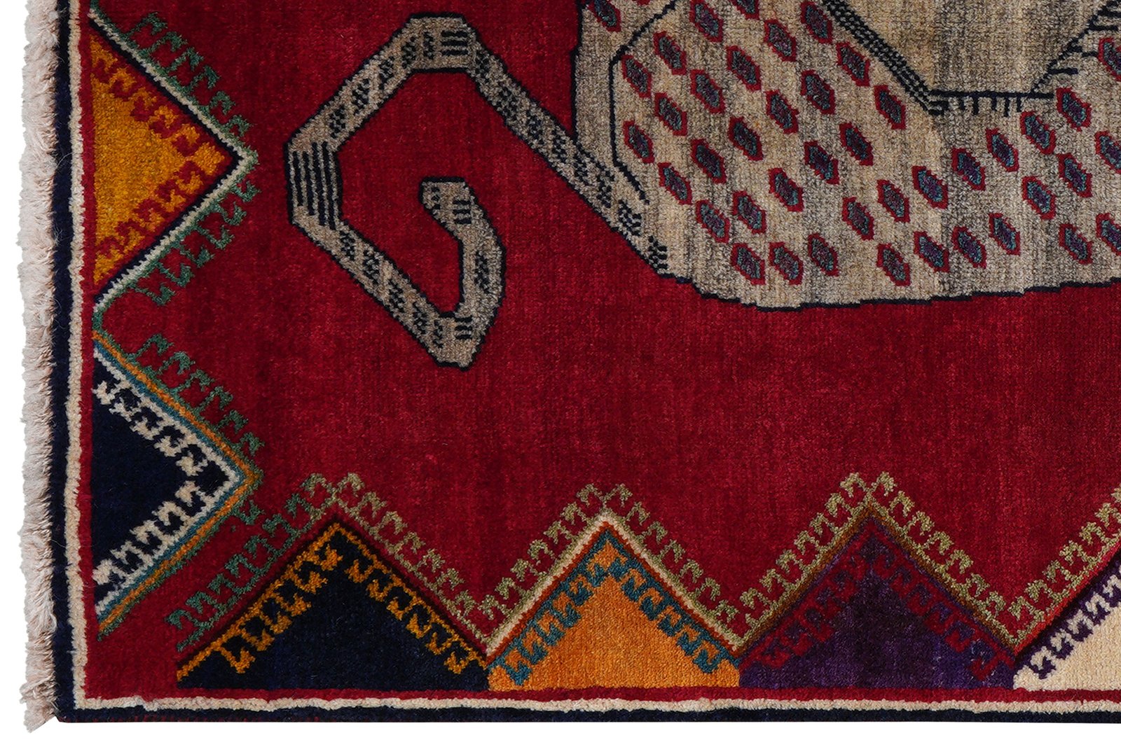 Gashgai — Hand-knotted, 103x180 cm, Red, 100% Virgin Wool | View 3