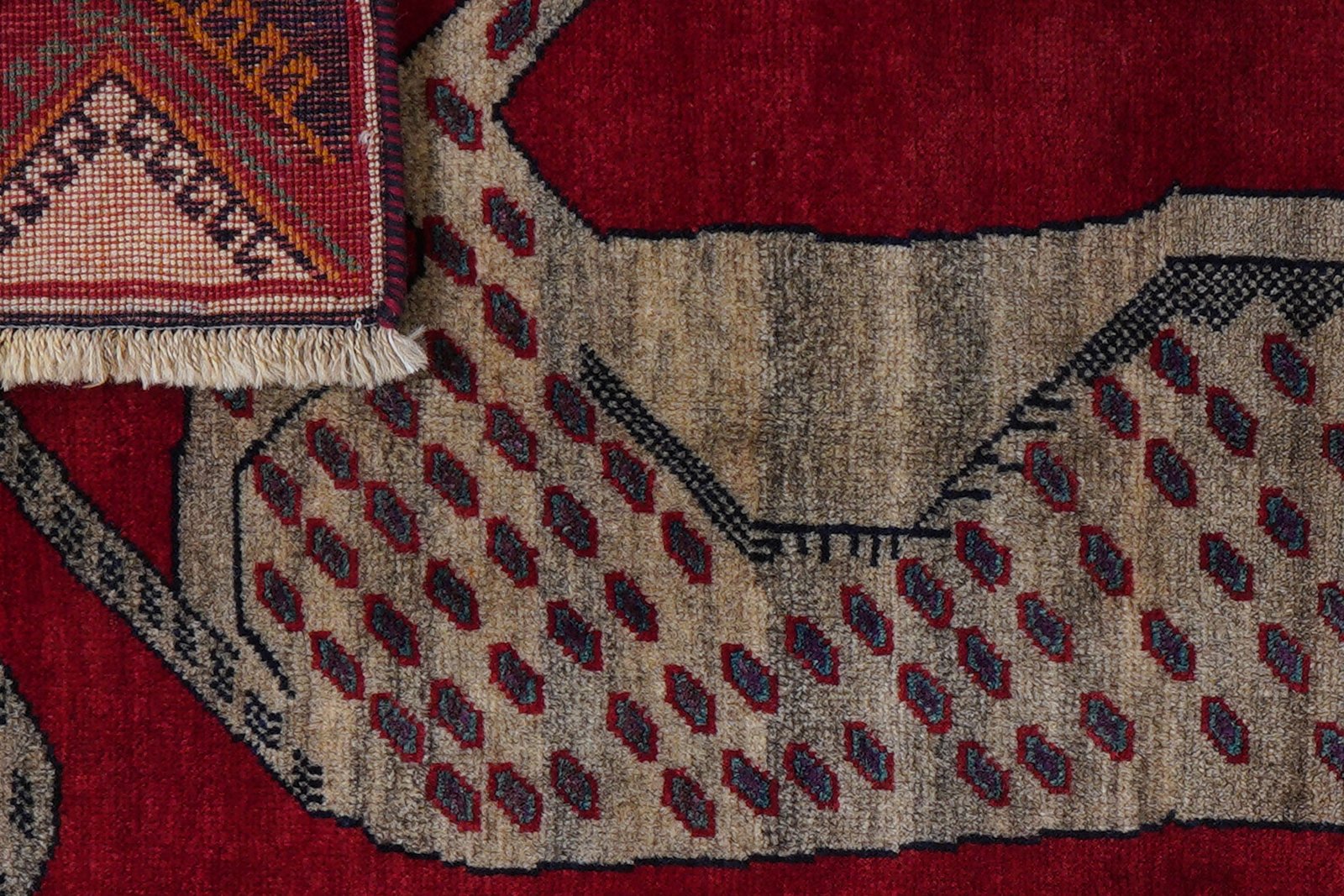 Gashgai — Hand-knotted, 103x180 cm, Red, 100% Virgin Wool | View 7