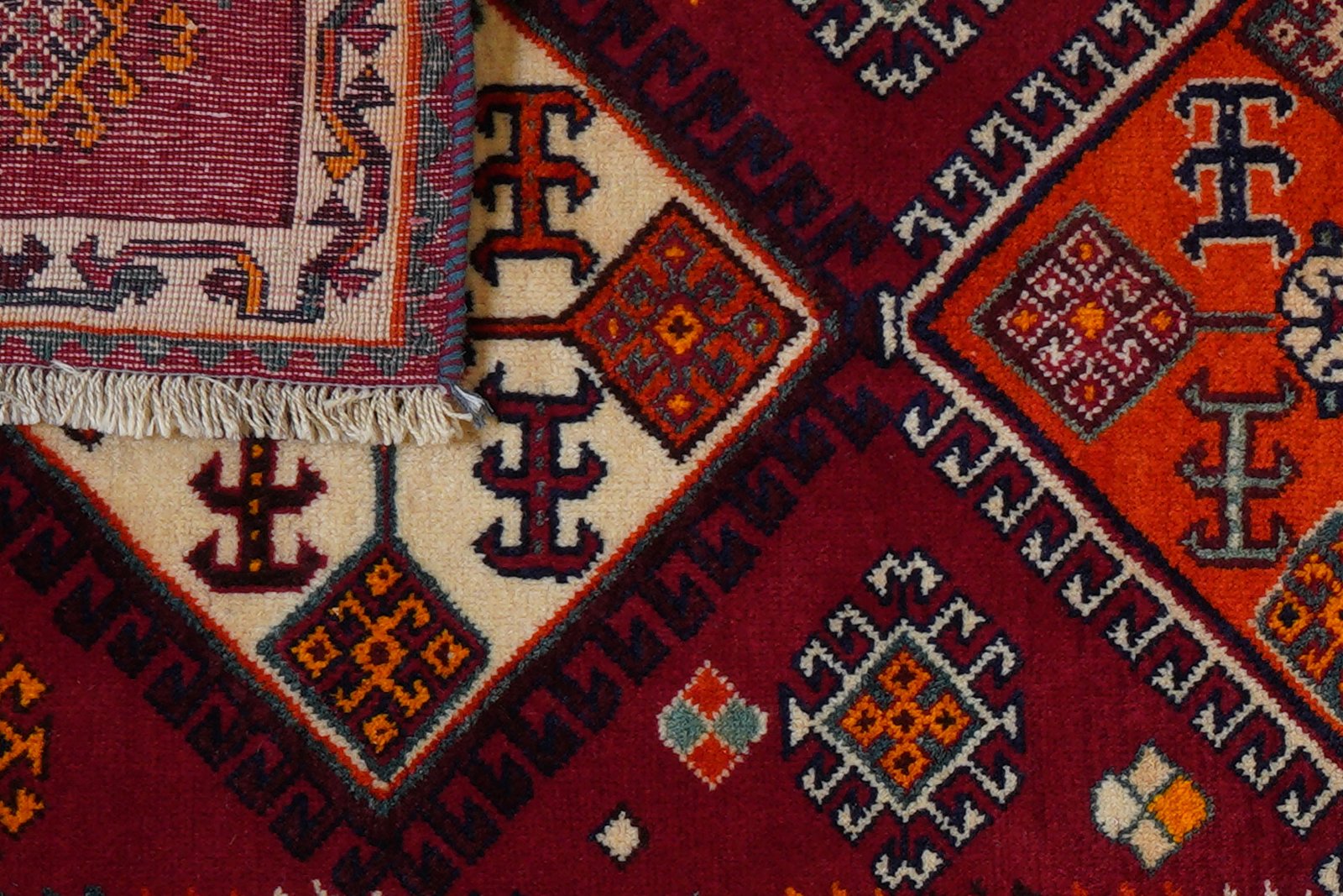 Gashgai — Hand-knotted, 73x190 cm, Red, 100% Virgin Wool | View 7