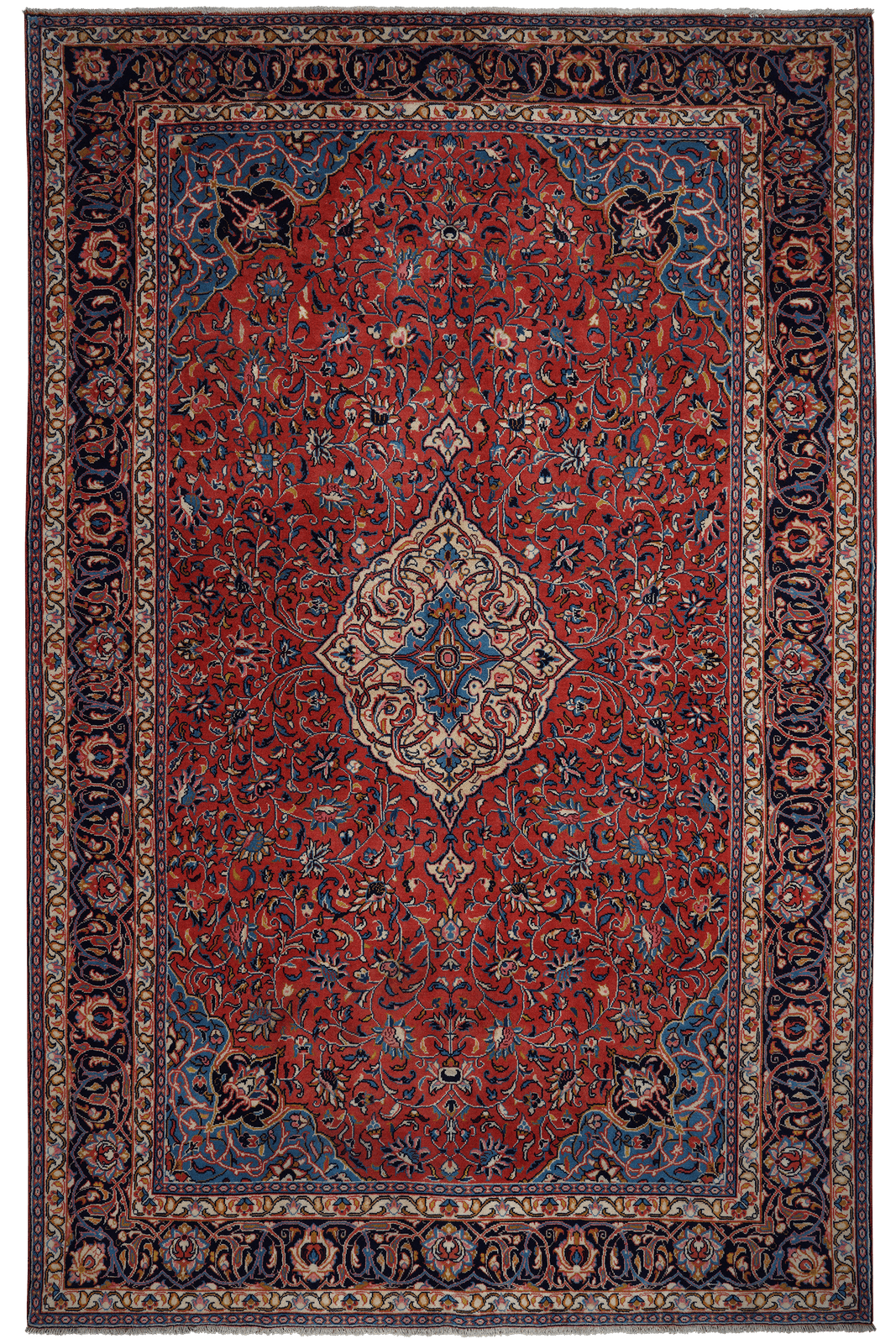 Sarough — Hand-knotted, 193x304 cm, Red, 100% Virgin Wool | Main view